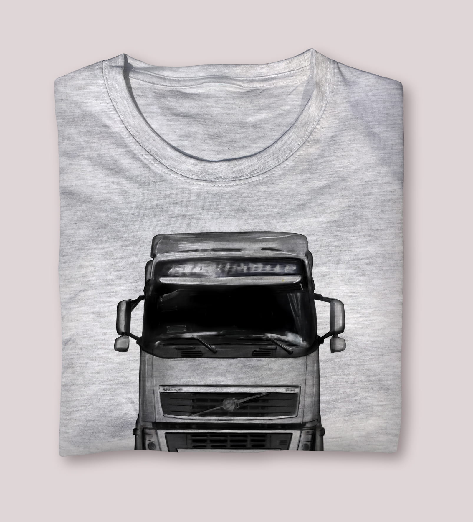 Volvo FH — koszulka (Kolor koszulki: jasnoszary melanż; Rozmiar: 3 - 4 lata; Rodzaj nadruku: Volvo FH)