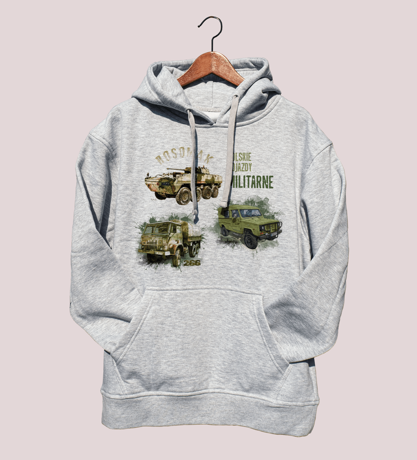 Bluza dla fana militariów (Rozmiar: XS; Kolor bluzy: szary; Rodzaj nadruku: MILMIX)