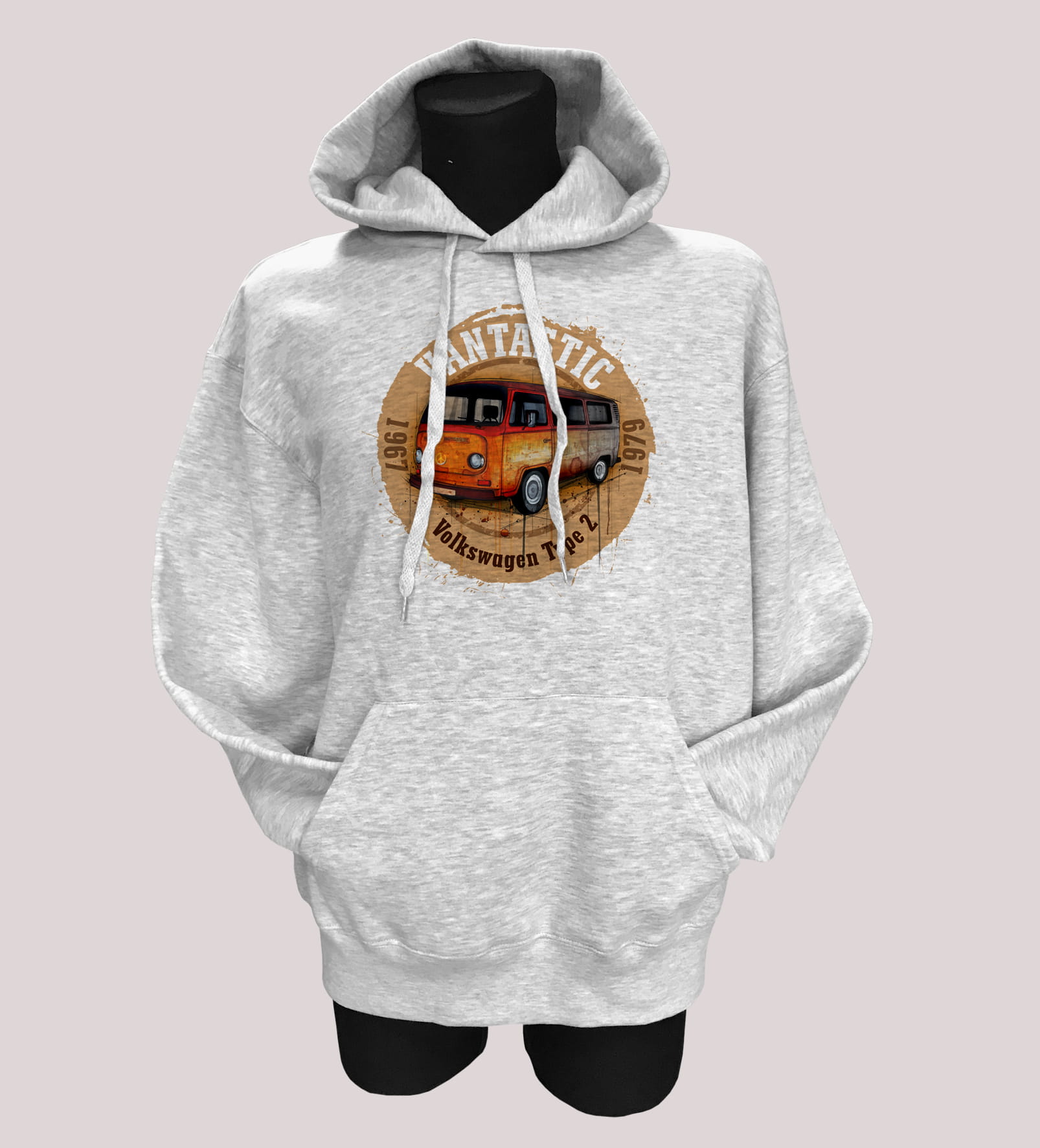 VW T2 — bluza (Rozmiar: XXL; Kolor bluzy: szary; Rodzaj nadruku: VW T2)