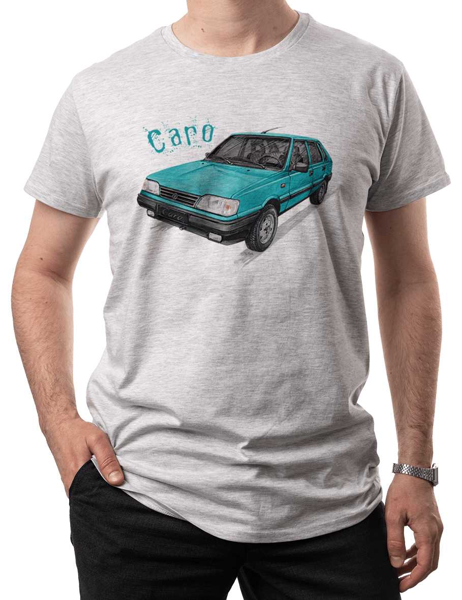 Polonez Caro — koszulka (Kolor koszulki: jasnoszary melanż; Rozmiar: 5XL (męska); Rodzaj nadruku: Polonez Caro)