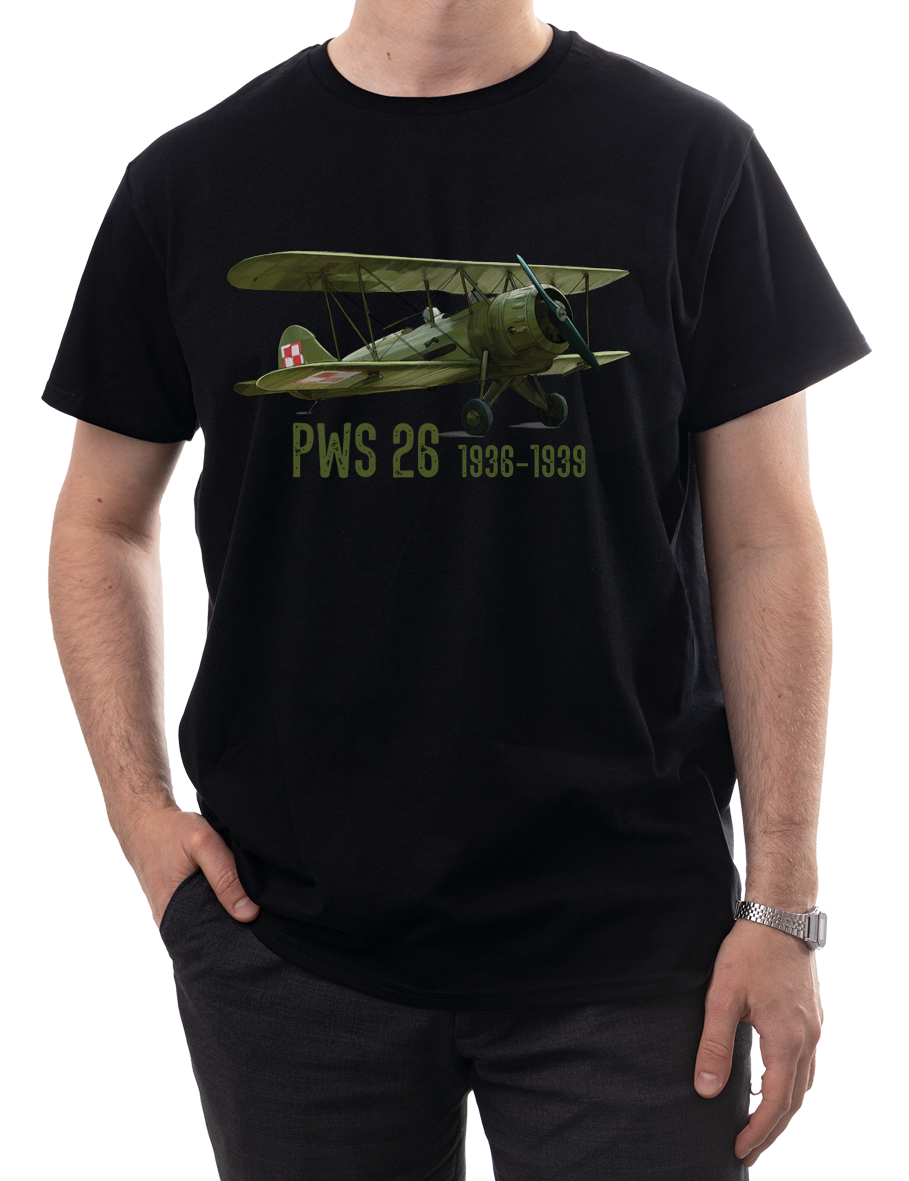 PWS-26 — koszulka (Kolor koszulki: czarny; Rozmiar: S (męska); Rodzaj nadruku: PWS-26)