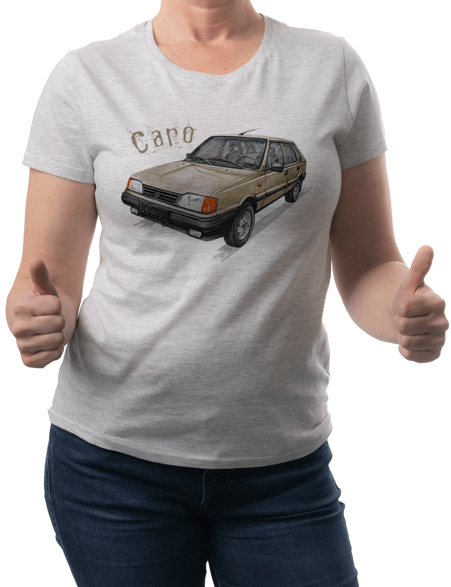 Polonez Caro — koszulka (Kolor koszulki: jasnoszary melanż; Rozmiar: 3XL (damska); Rodzaj nadruku: Polonez Caro)