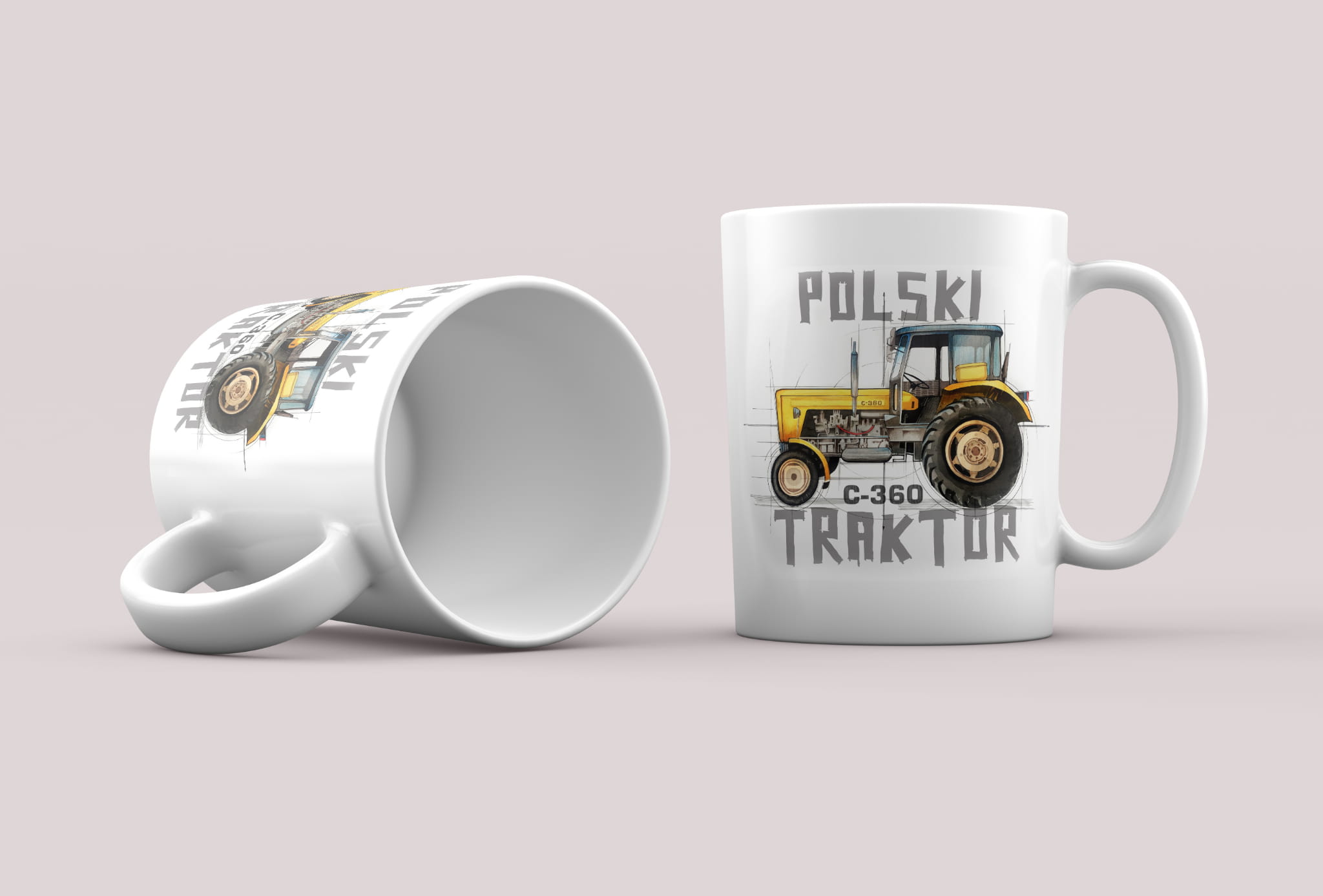 Ursus C-360 — kubek (kolor nadruku: żółty; Rodzaj nadruku: Ursus C-360)