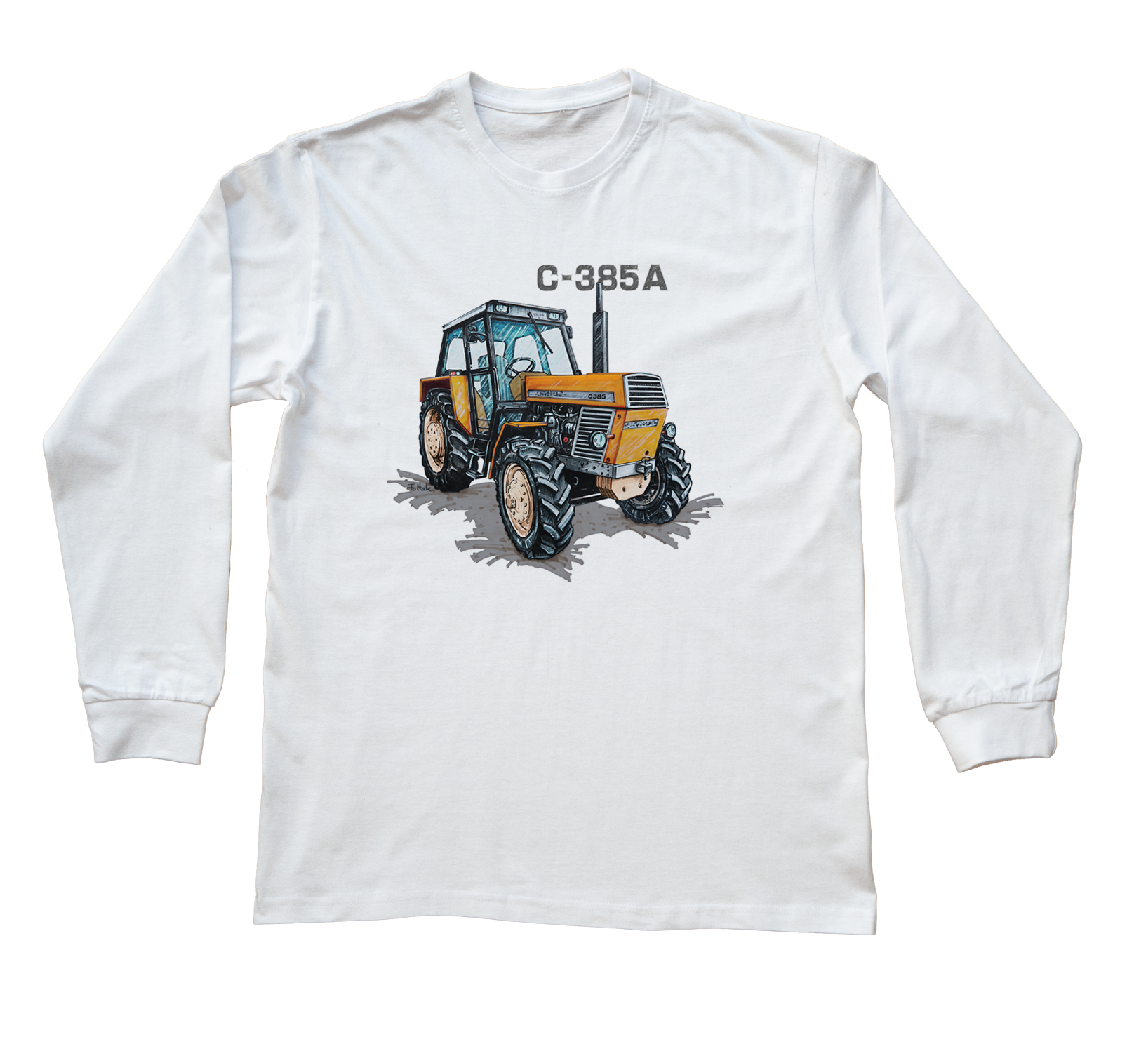 Ursus C-385A — bluzka z długim rękawem (Rozmiar: XXL (dorosła); Kolor koszulki: biały; Rodzaj nadruku: Ursus C-385A)