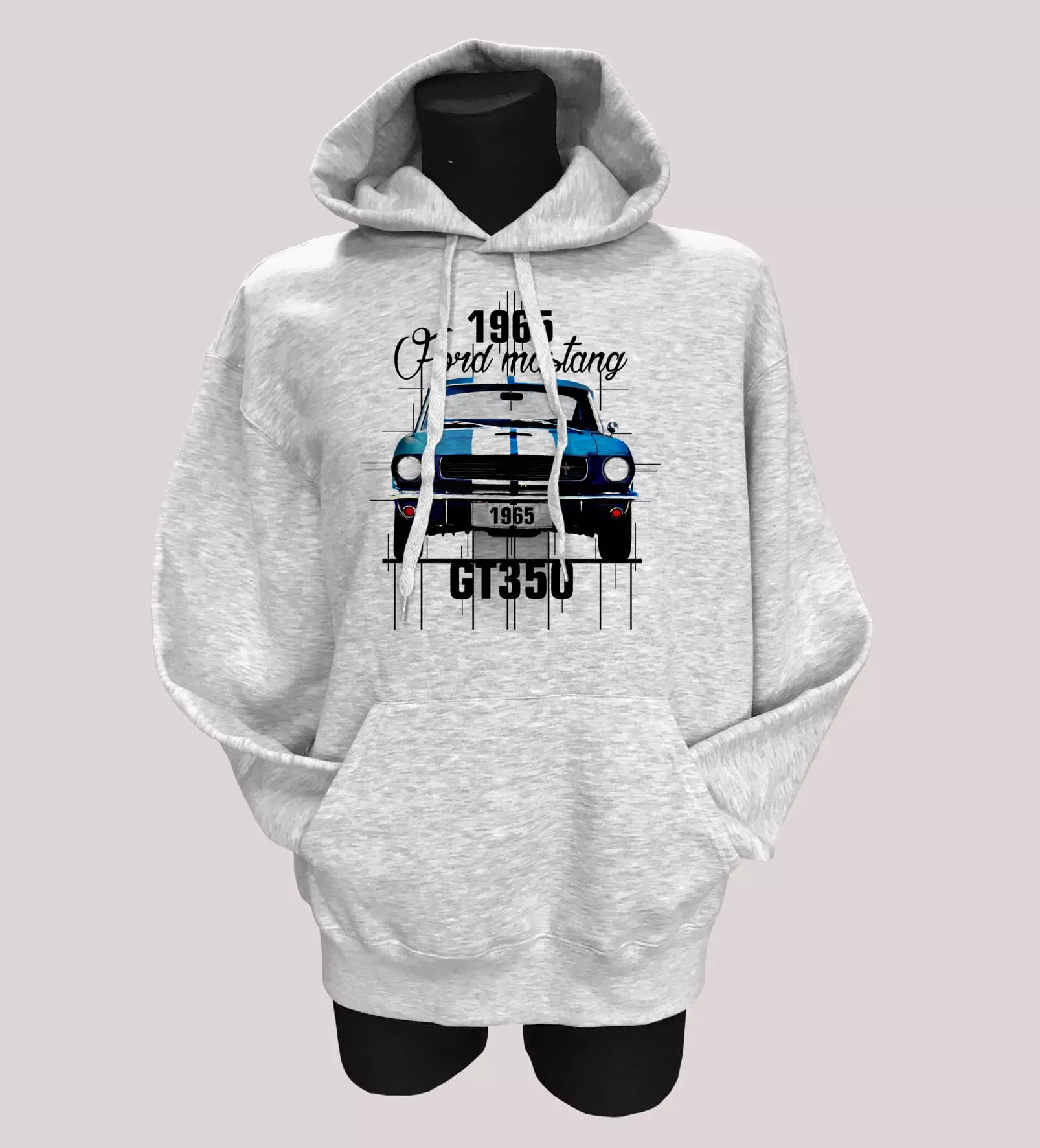 Ford Mustang — bluza (Rozmiar: S; Kolor bluzy: szary; Rodzaj nadruku: Mustang)