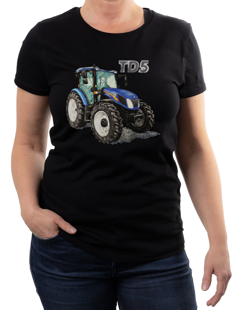 New Holland — koszulka (Kolor koszulki: czarny; Rozmiar: 3XL (damska); Rodzaj nadruku: New Holland)