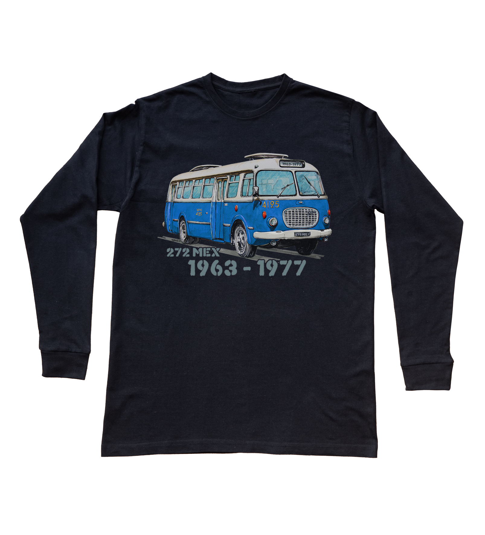 Jelcz 272 MEX — bluzka z długim rękawem (Rozmiar: XS (dorosła); Kolor koszulki: czarny; Rodzaj nadruku: Jelcz 272 MEX)