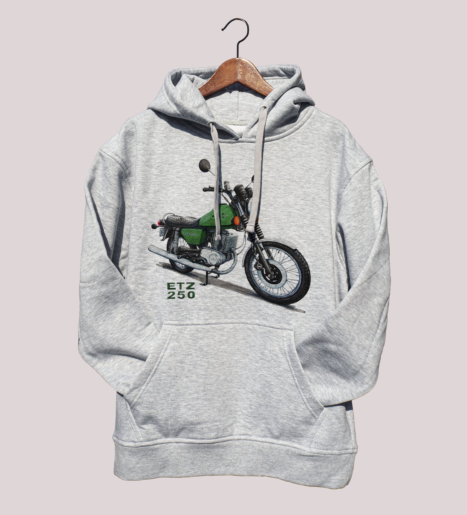 MZ ETZ 250 — bluza (Rozmiar: 5 - 6 lat; Kolor bluzy: szary; Rodzaj nadruku: MZ ETZ 250)