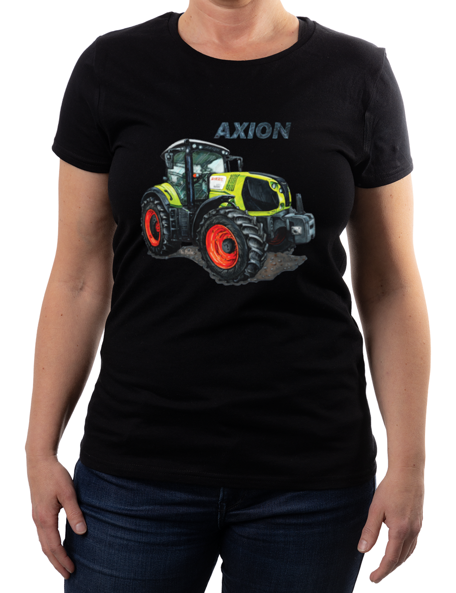 Claas — koszulka (Kolor koszulki: czarny; Rozmiar: XL (damska); Rodzaj nadruku: Claas)