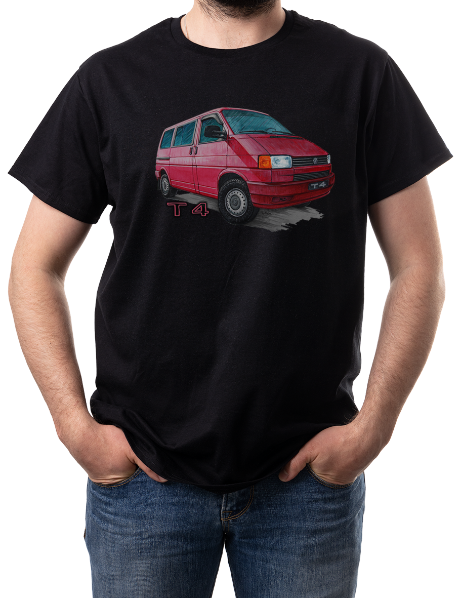 VW T4 — koszulka (Kolor koszulki: czarny; Rozmiar: XXL (męska); Rodzaj nadruku: VW T4)