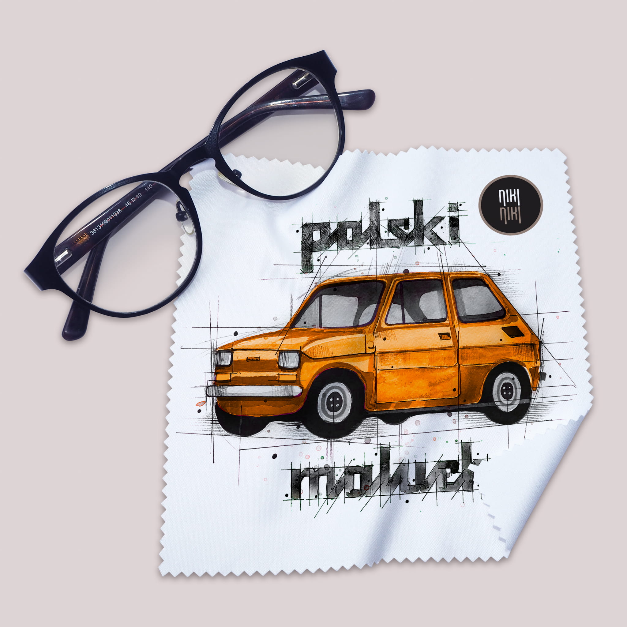 Maluch — ściereczka (Kolor nadruku: pomarańczowy; Rodzaj nadruku: Maluch)