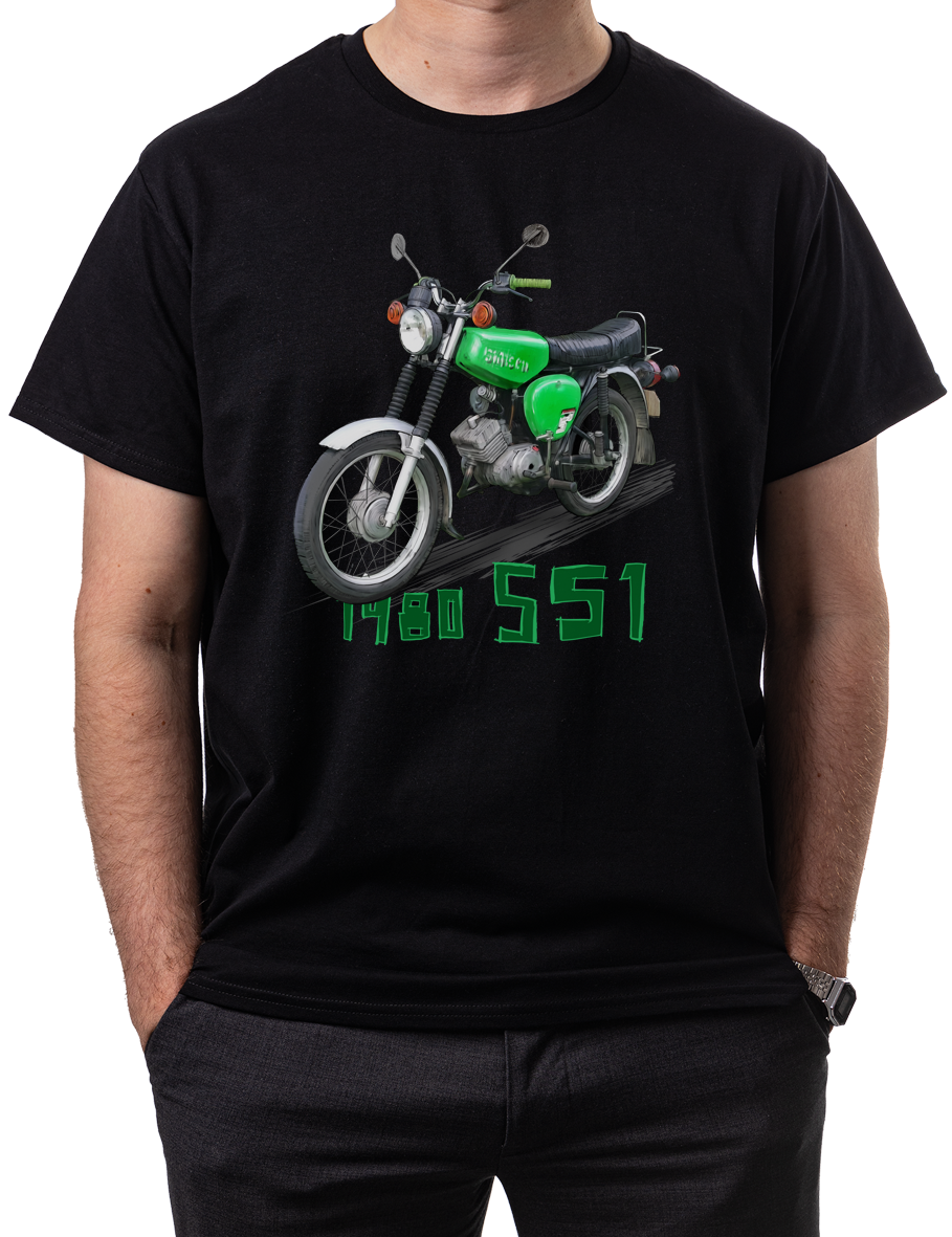 Simson — koszulka (Kolor koszulki: czarny; Rozmiar: 5 - 6 lat; Rodzaj nadruku: Simson)