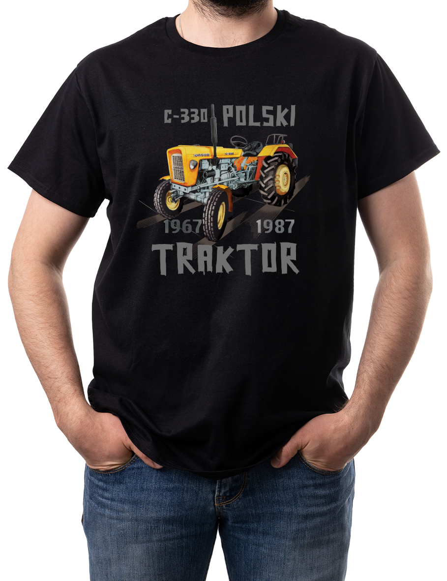 Ursus C-330 — koszulka (Kolor koszulki: czarny; Rozmiar: L (męska); Rodzaj nadruku: Ursus C-330)