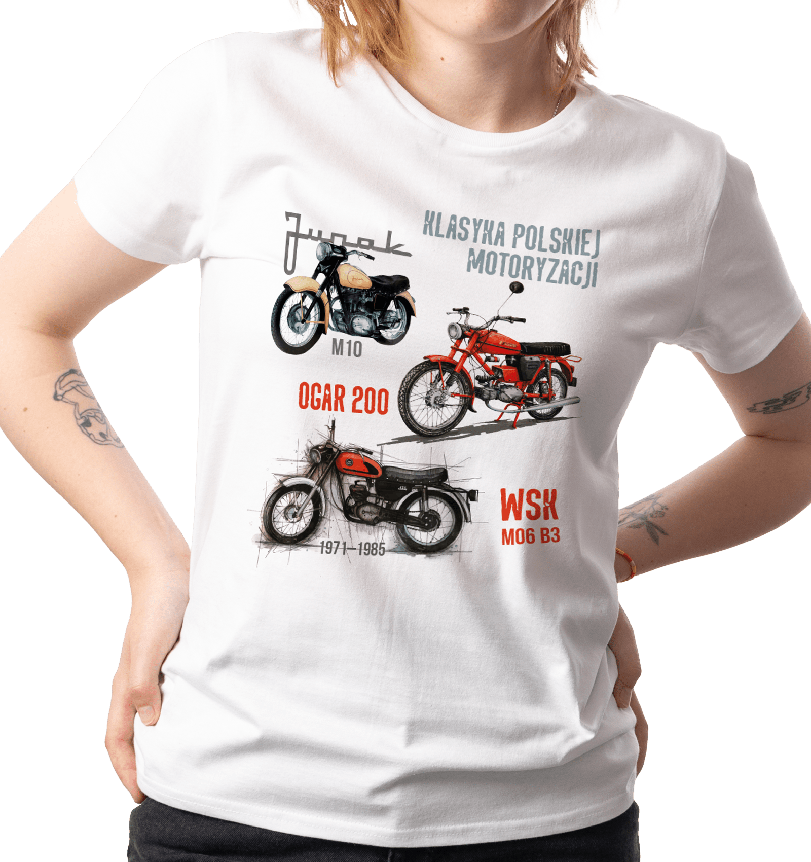 Koszulka dla motocyklisty (Kolor koszulki: biały; Rozmiar: XXL (damska); Rodzaj nadruku: MOTMIX)