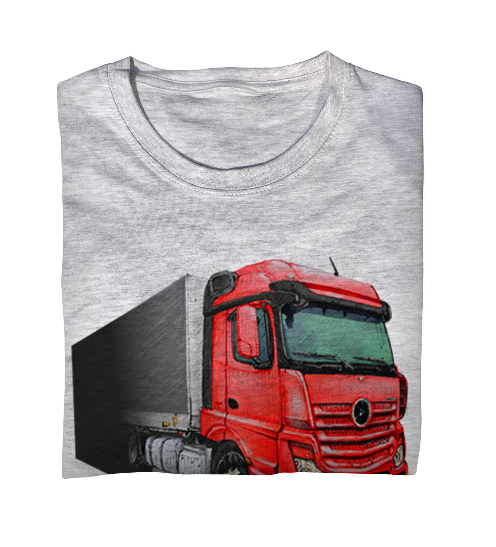 Mercedes-Benz Actros — koszulka (Kolor koszulki: jasnoszary melanż; Rozmiar: 12 - 14 lat; Rodzaj nadruku: Mercedes-Benz Actros)