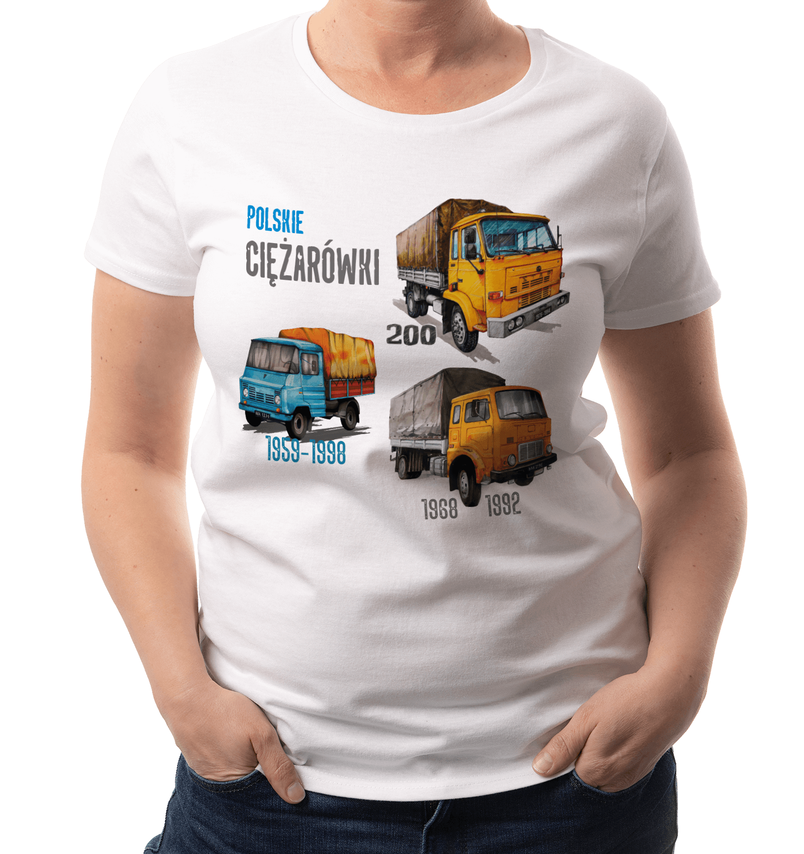 Koszulka dla kierowcy ciężarówki (Kolor koszulki: biały; Rozmiar: XXL (damska); Rodzaj nadruku: CIEMIX)