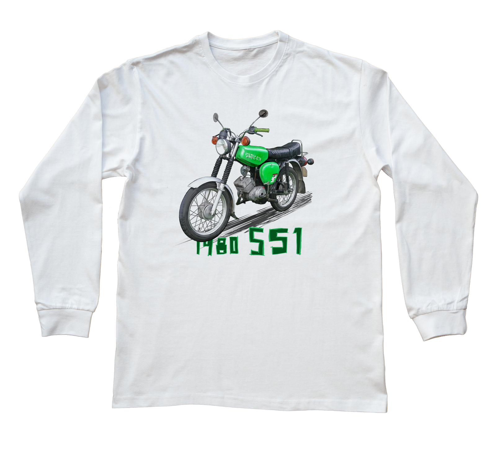 Simson — bluzka z długim rękawem (Rozmiar: XXL (dorosła); Kolor koszulki: biały; Rodzaj nadruku: Simson)