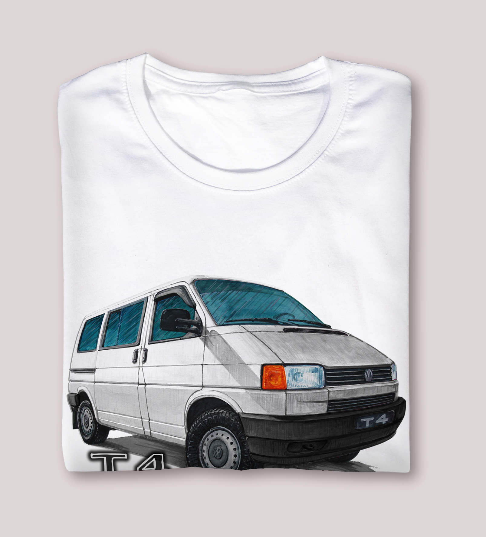 VW T4 — koszulka (Kolor koszulki: biały; Rozmiar: 3 - 4 lata; Rodzaj nadruku: VW T4)