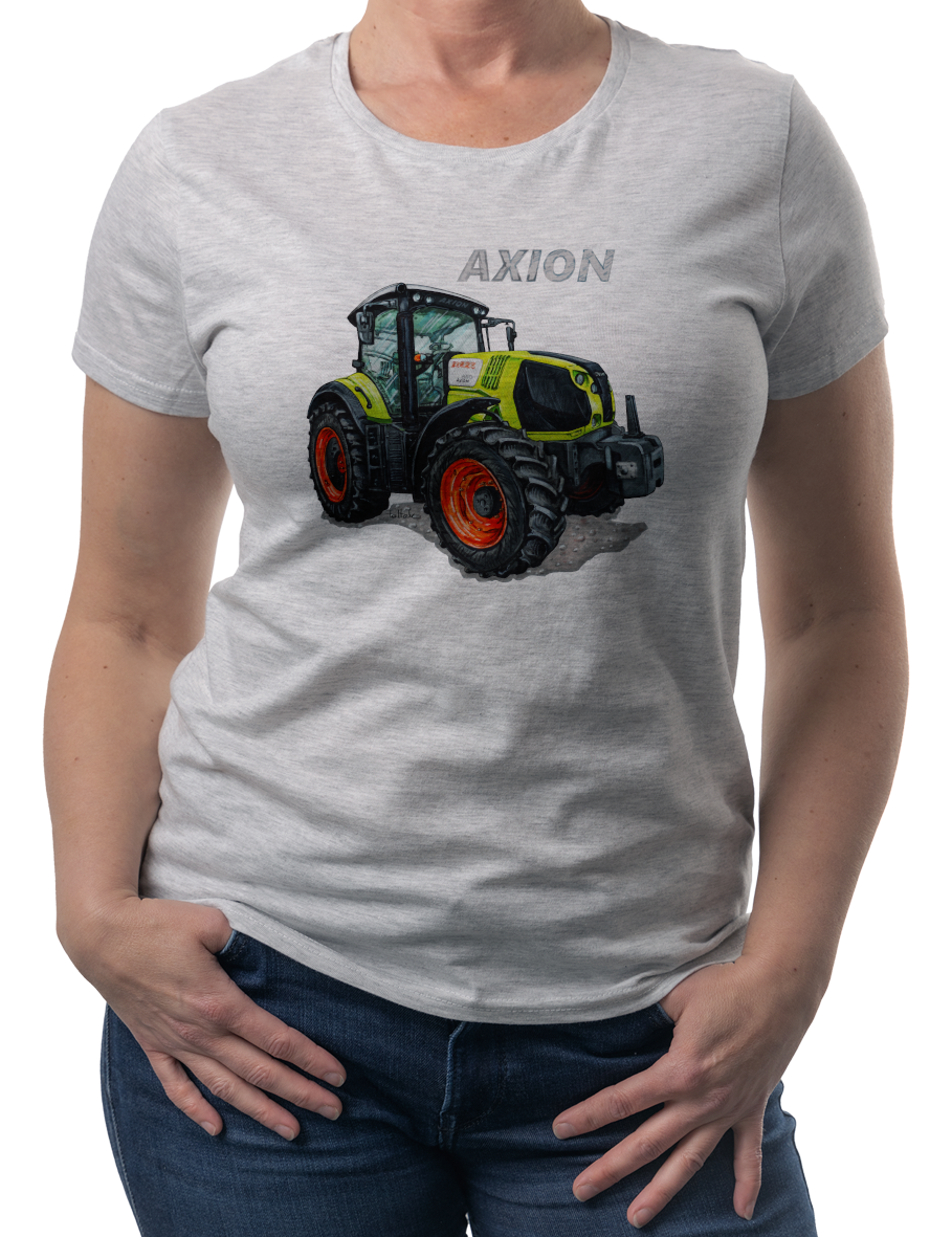 Claas — koszulka (Kolor koszulki: jasnoszary melanż; Rozmiar: 3XL (damska); Rodzaj nadruku: Claas)