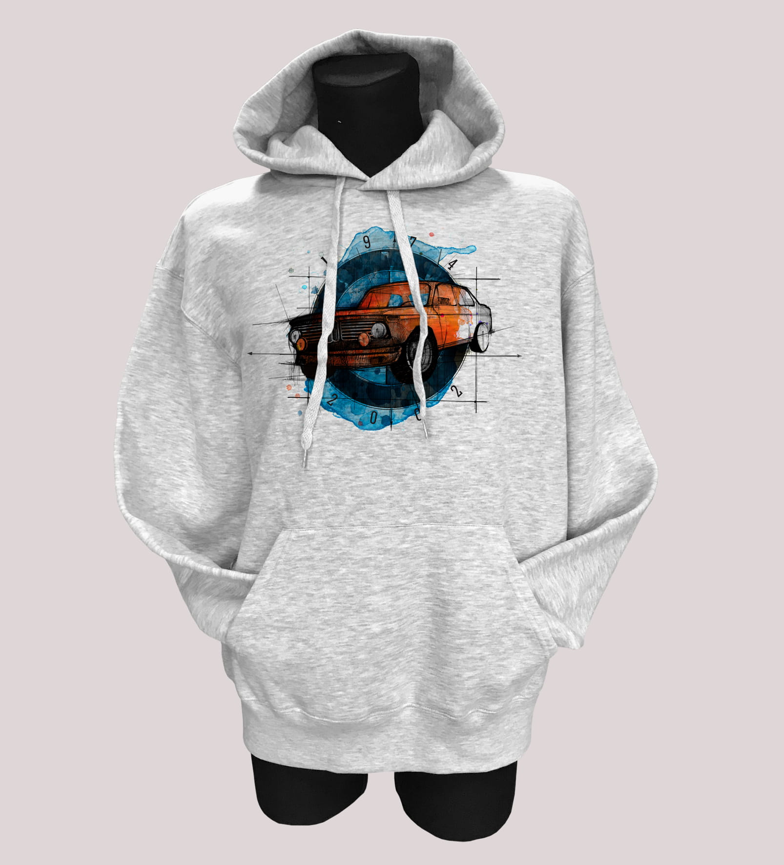 BMW 2002 — bluza (Rozmiar: XL; Kolor bluzy: szary; Rodzaj nadruku: BMW 2002)