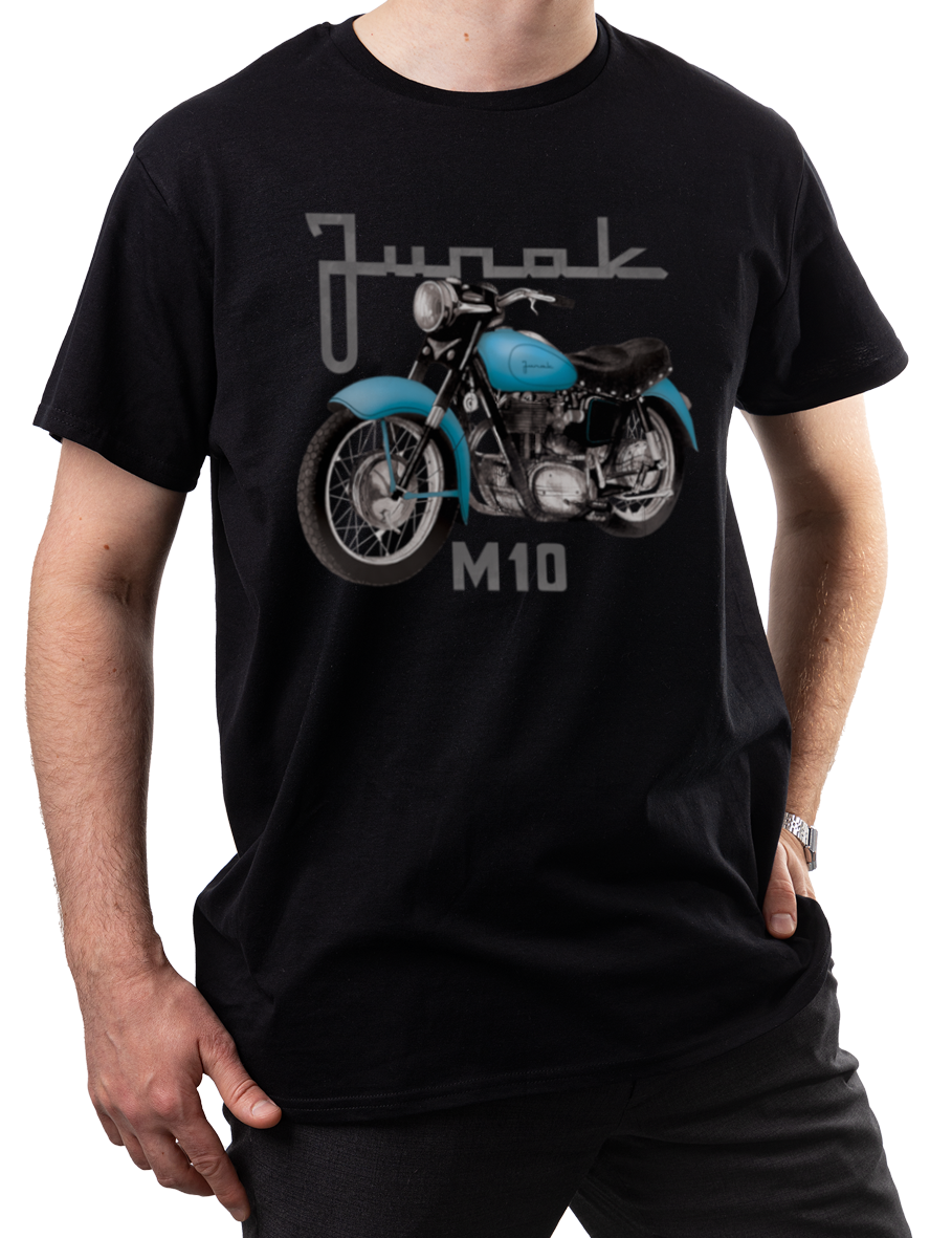 Junak M10 — koszulka (Kolor koszulki: czarny; Rozmiar: 3XL (męska); Rodzaj nadruku: Junak M10)