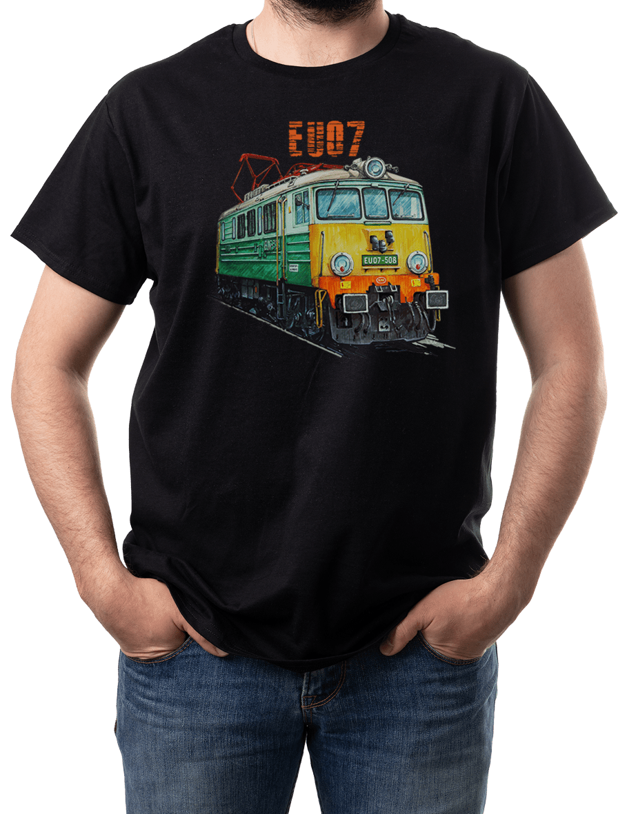 EU07 — koszulka (Kolor koszulki: czarny; Rozmiar: S (męska); Rodzaj nadruku: EU07)