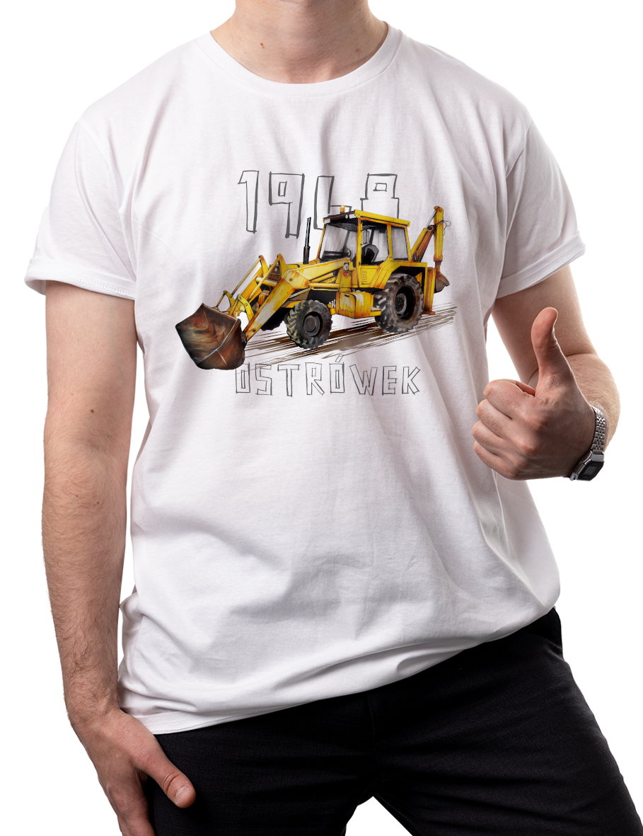 Ostrówek — koszulka (Kolor koszulki: biały; Rozmiar: XS (męska); Rodzaj nadruku: Ostrówek)