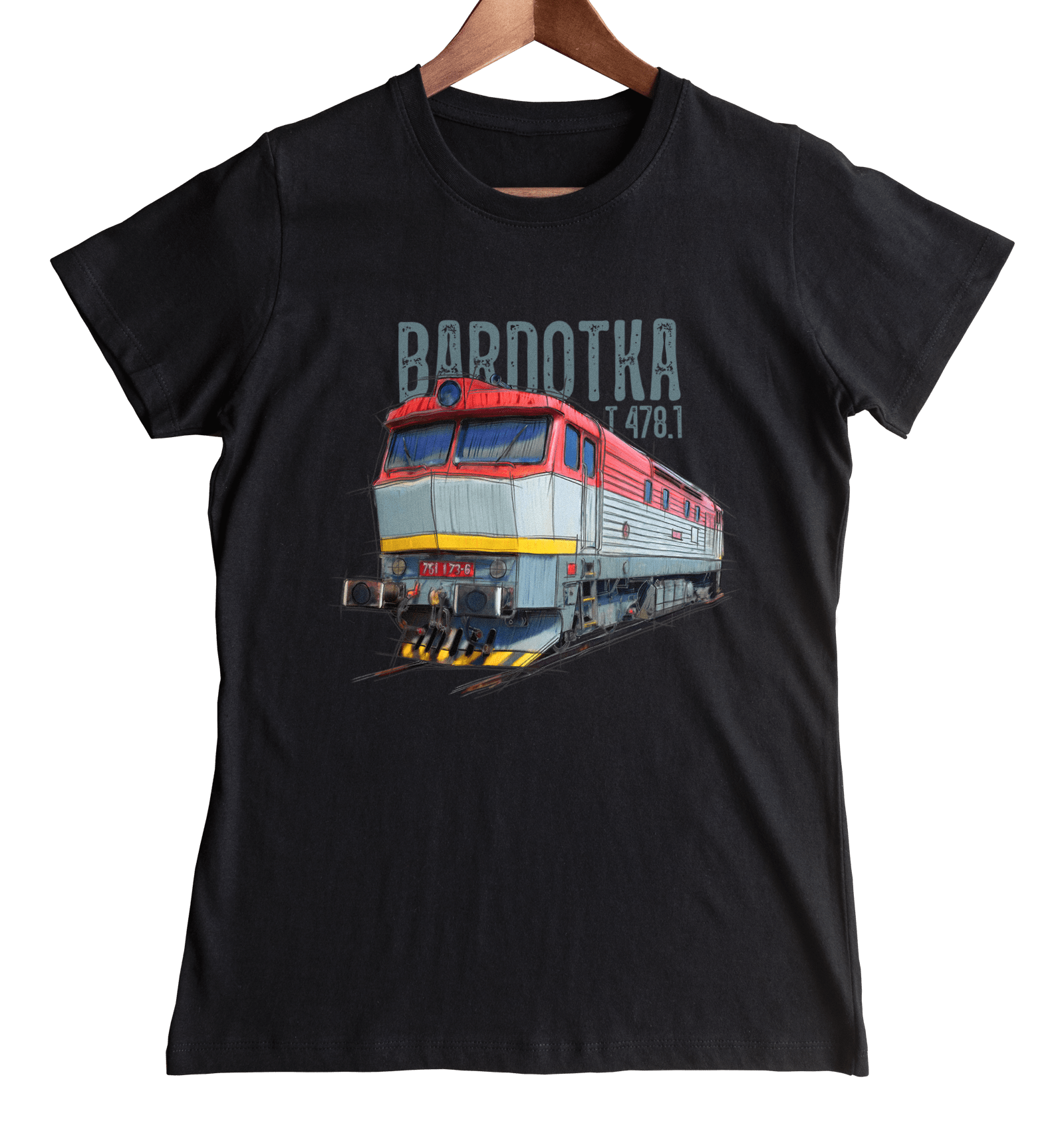 Bardotka — koszulka (Kolor koszulki: czarny; Rozmiar: L (damska); Rodzaj nadruku: Bardotka)