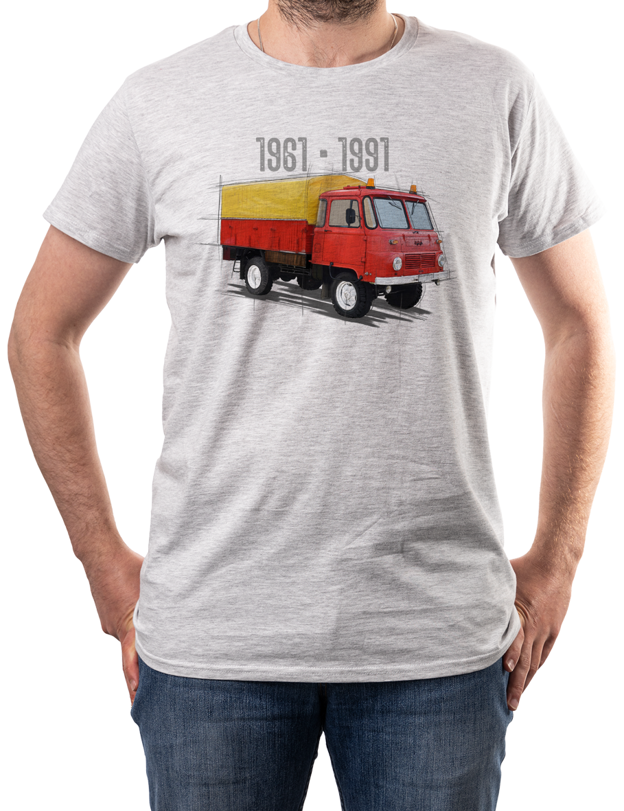 Robur — koszulka (Kolor koszulki: jasnoszary melanż; Rozmiar: 5XL (męska); Rodzaj nadruku: Robur)