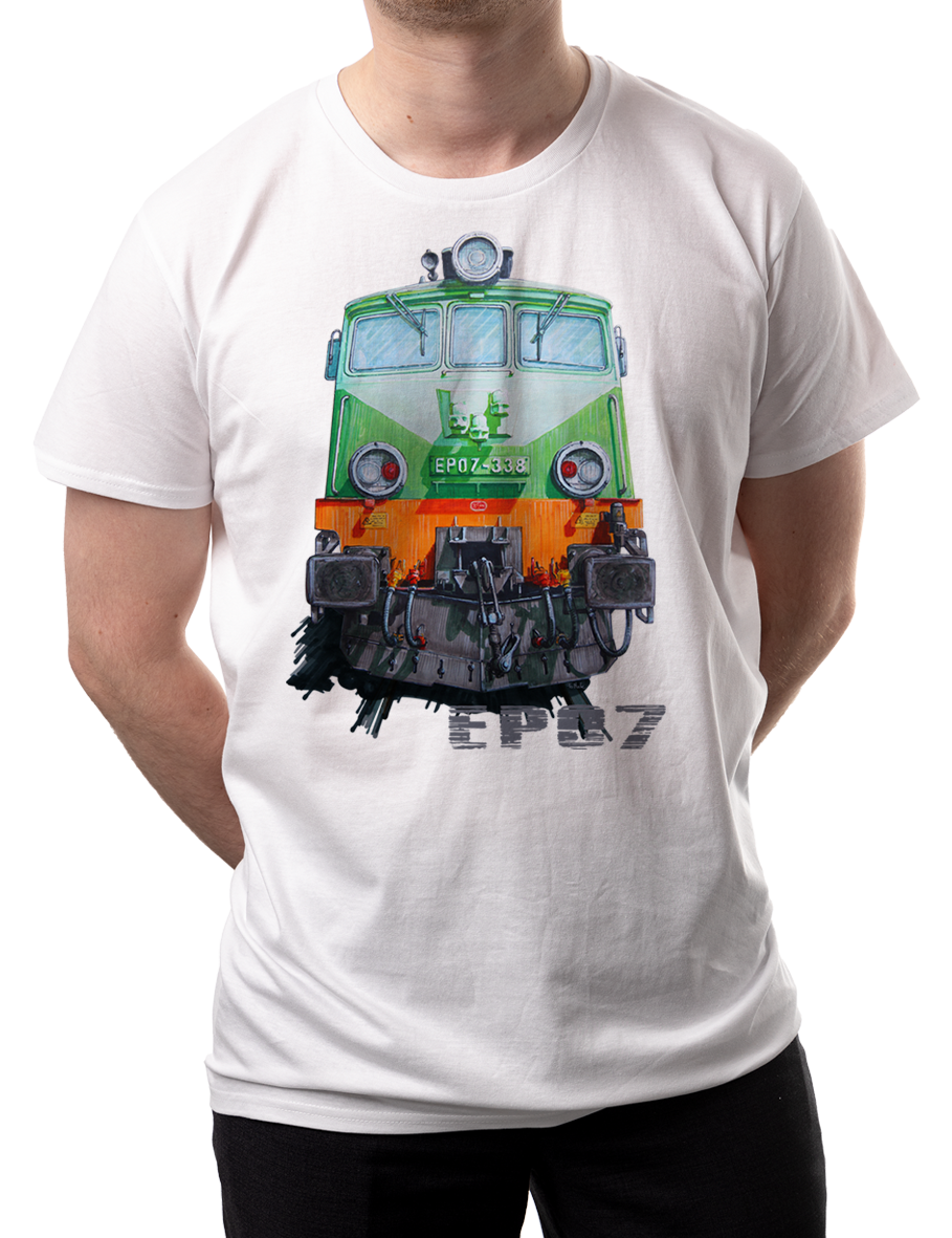 EP07 — koszulka (Kolor koszulki: biały; Rozmiar: XL (męska); Rodzaj nadruku: EP07)