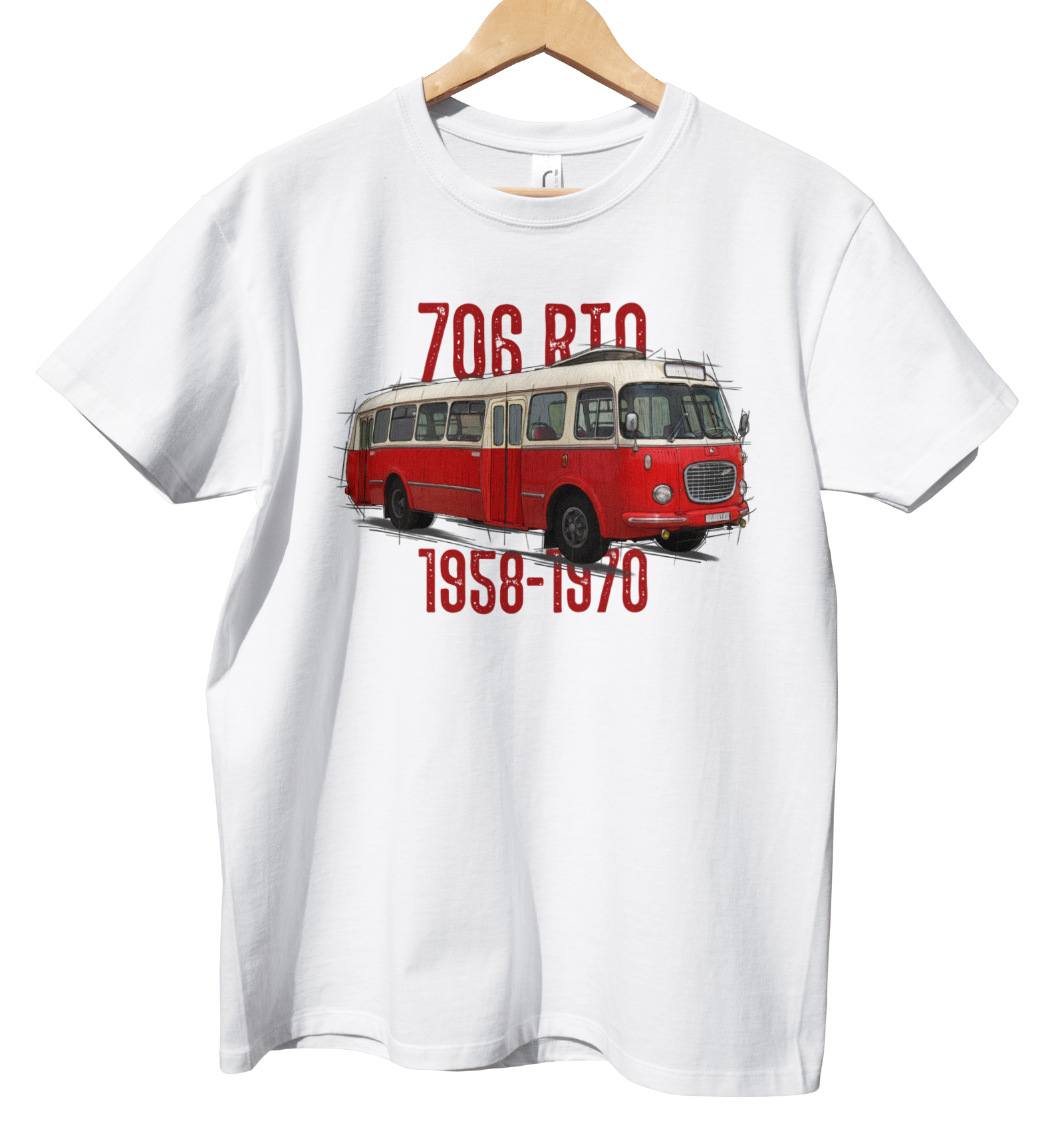 Škoda 706 RTO — koszulka (Kolor koszulki: biały; Rozmiar: XS (męska); Rodzaj nadruku: Škoda 706 RTO)