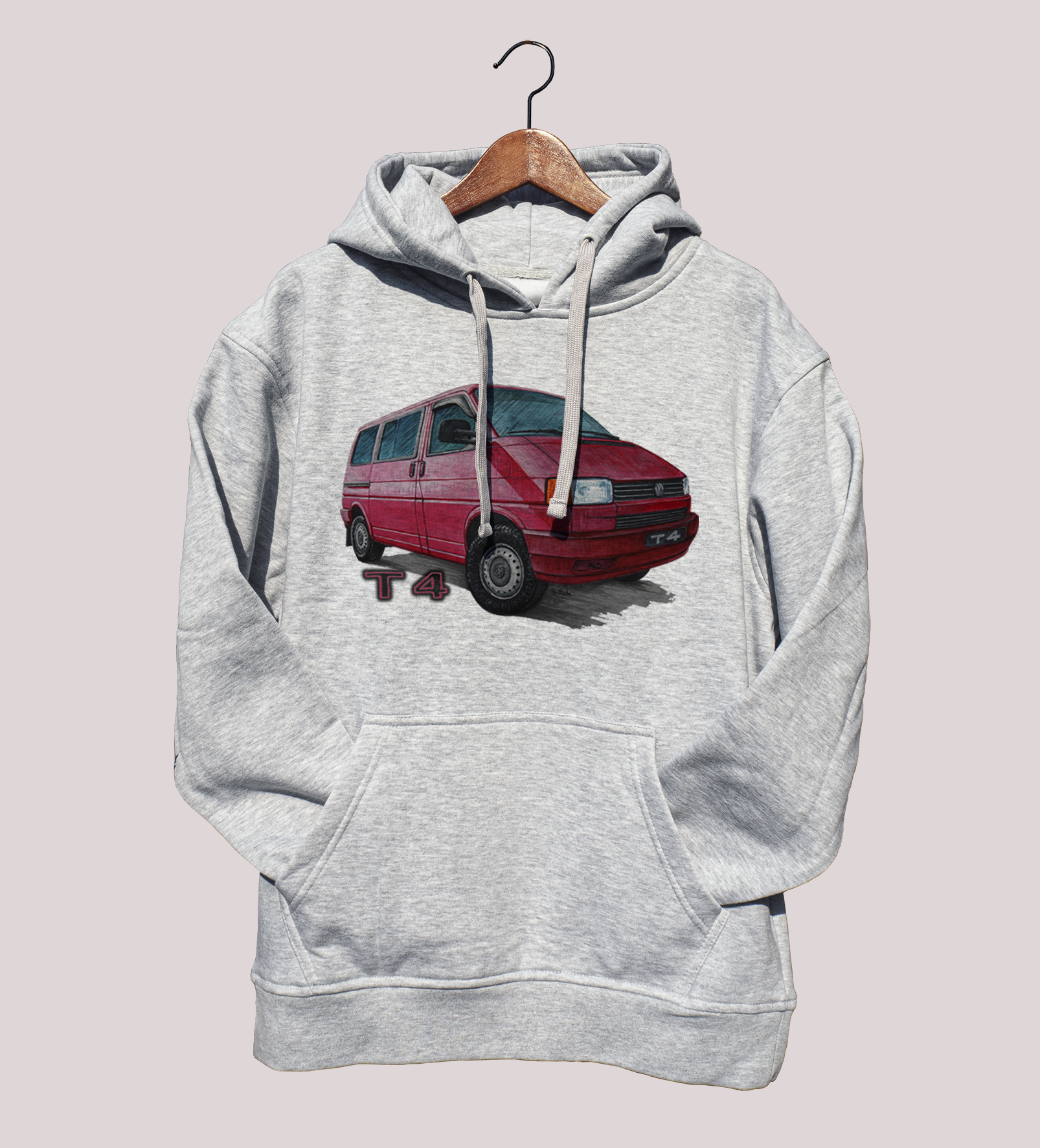 VW T4 — bluza (Rozmiar: 5 - 6 lat; Kolor bluzy: szary; Rodzaj nadruku: VW T4)