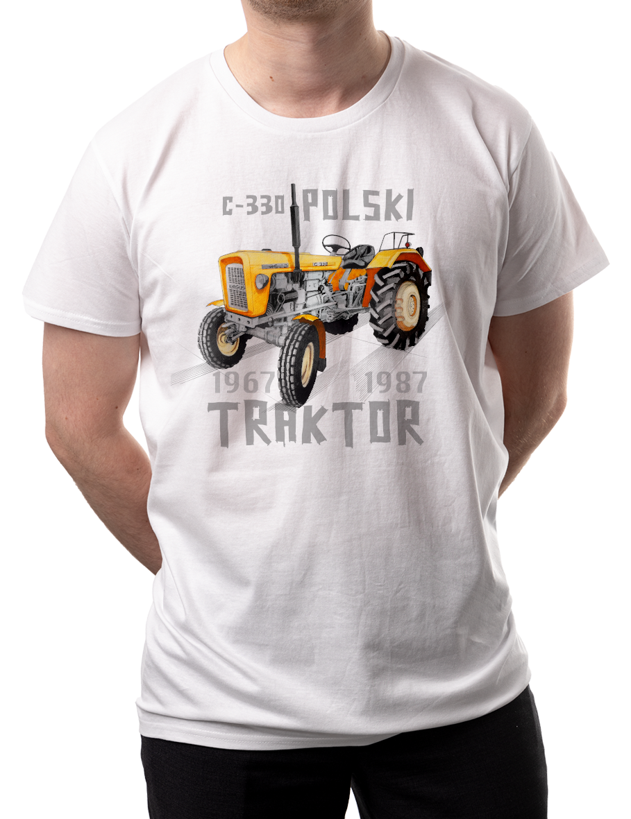 Ursus C-330 — koszulka (Kolor koszulki: biały; Rozmiar: XL (męska); Rodzaj nadruku: Ursus C-330)