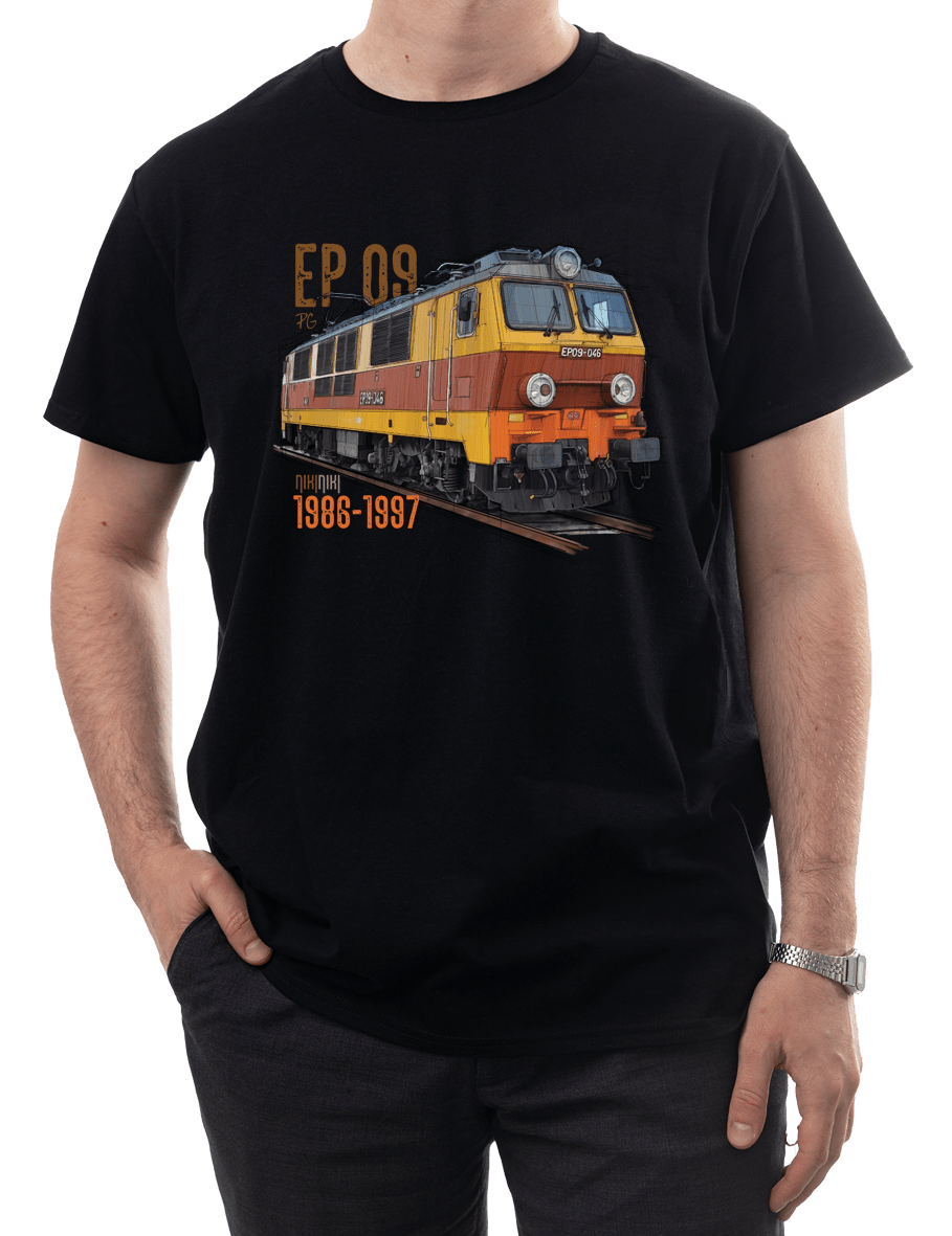 EP09 Dziewiątka — koszulka (Kolor koszulki: czarny; Rozmiar: 4XL (męska); Rodzaj nadruku: EP09 Dziewiątka)