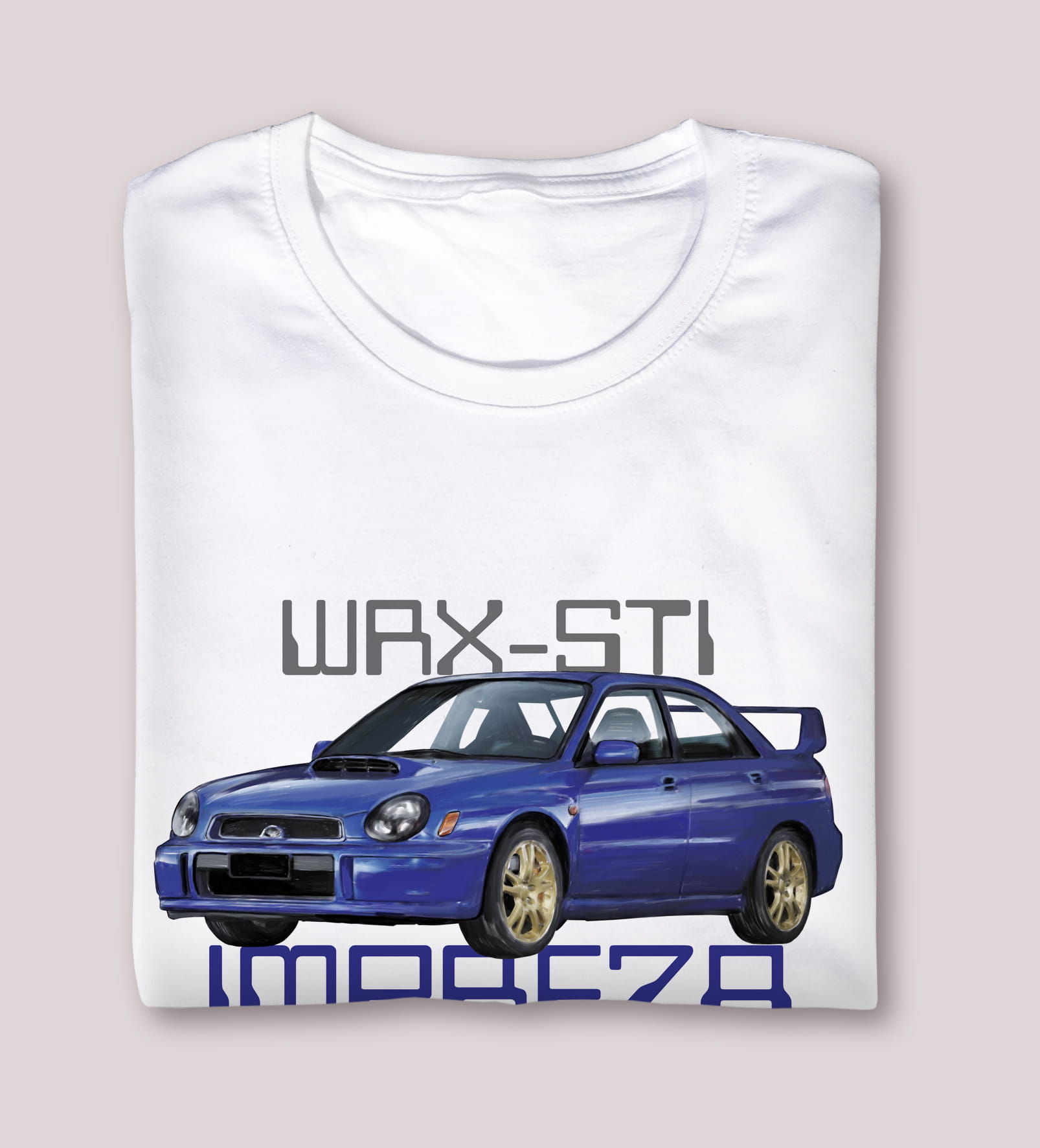 Subaru — koszulka (Kolor koszulki: biały; Rozmiar: 5XL (męska); Rodzaj nadruku: Subaru)