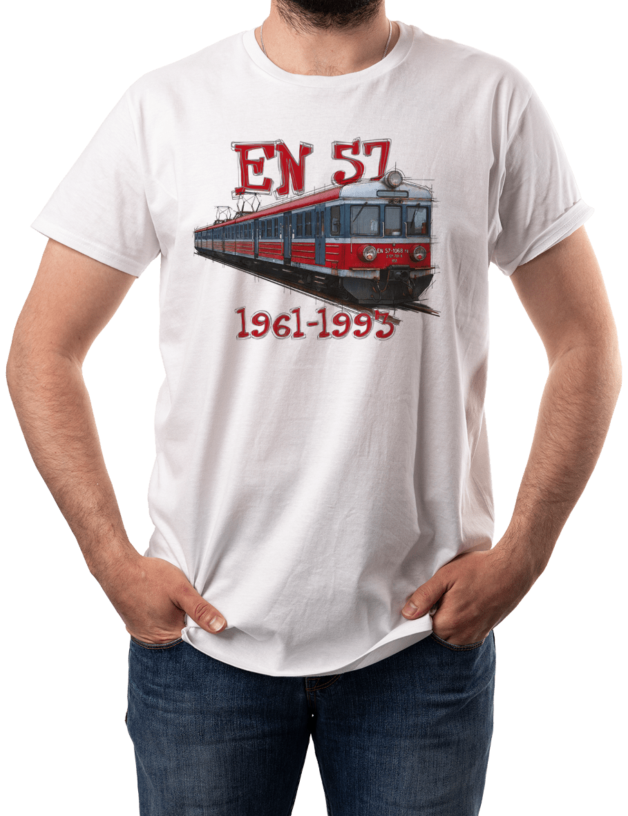 EN57 Regio — koszulka (Kolor koszulki: biały; Rozmiar: 5XL (męska); Rodzaj nadruku: EN57 Regio)