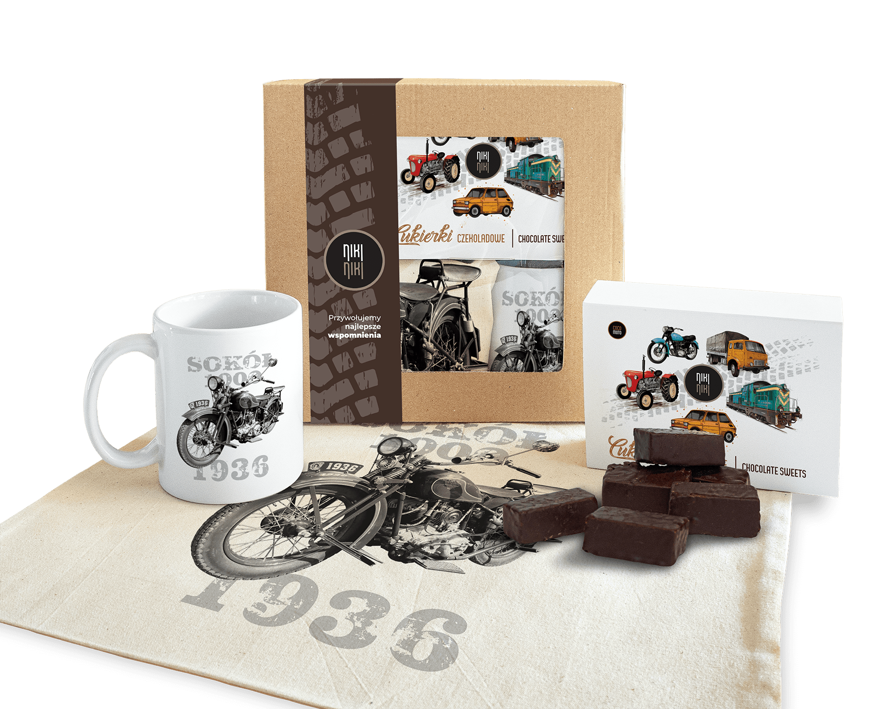 Sokół — paczka (Zawartość paczki: bluza - torba - kubek - słodycze; Rozmiar koszulki / bluzy: L; Kolor koszulki / bluzy: czarny; Rodzaj nadruku: Sokół