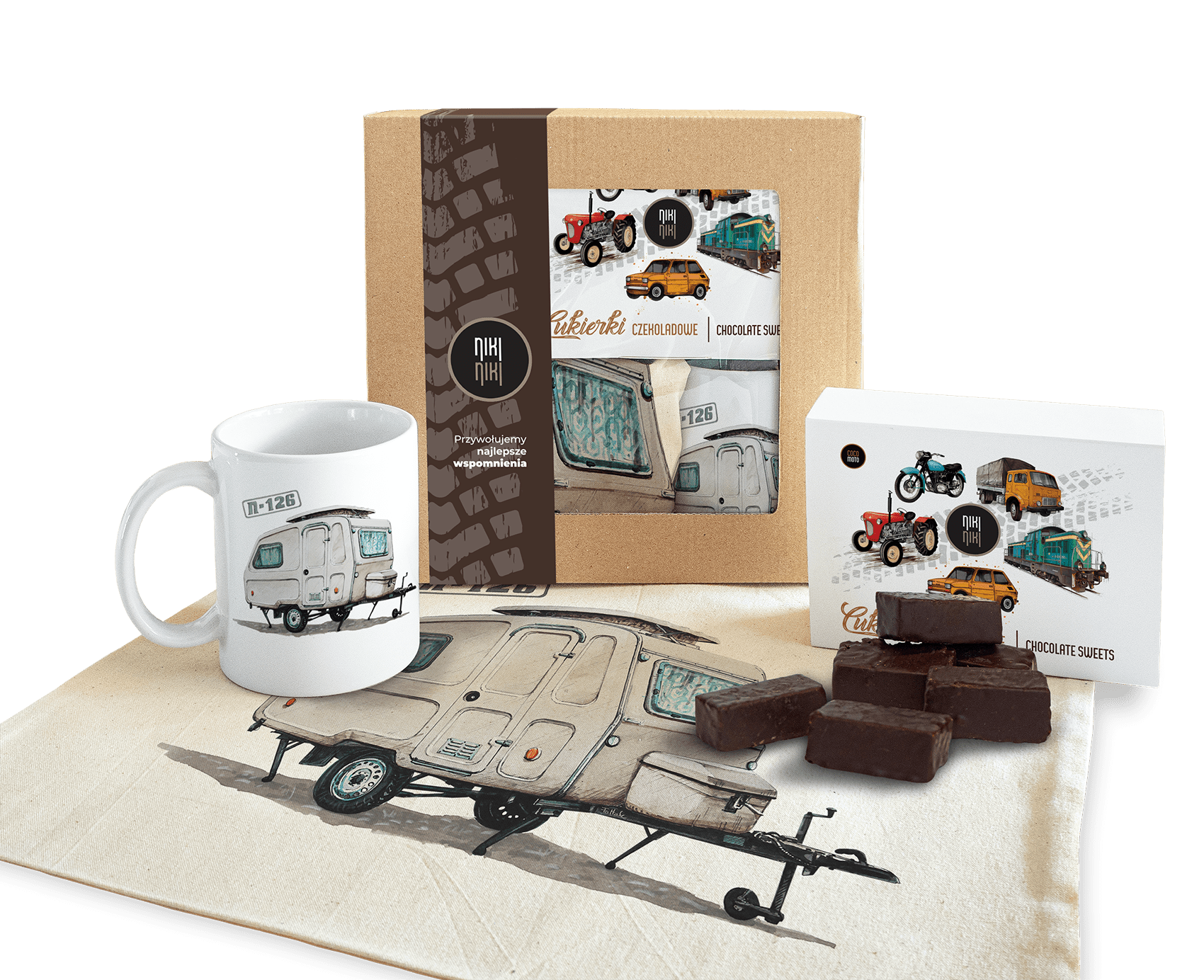 Niewiadów N-126 — paczka (Zawartość paczki: koszulka, torba, kubek, słodycze; Rozmiar koszulki / bluzy: 0 lat; Kolor koszulki / bluzy: biały; Rodzaj n