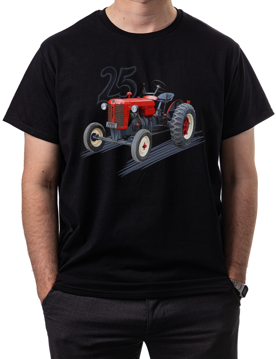 Zetor 25 — koszulka (Kolor koszulki: czarny; Rozmiar: 9 - 11 lat; Rodzaj nadruku: Zetor 25)