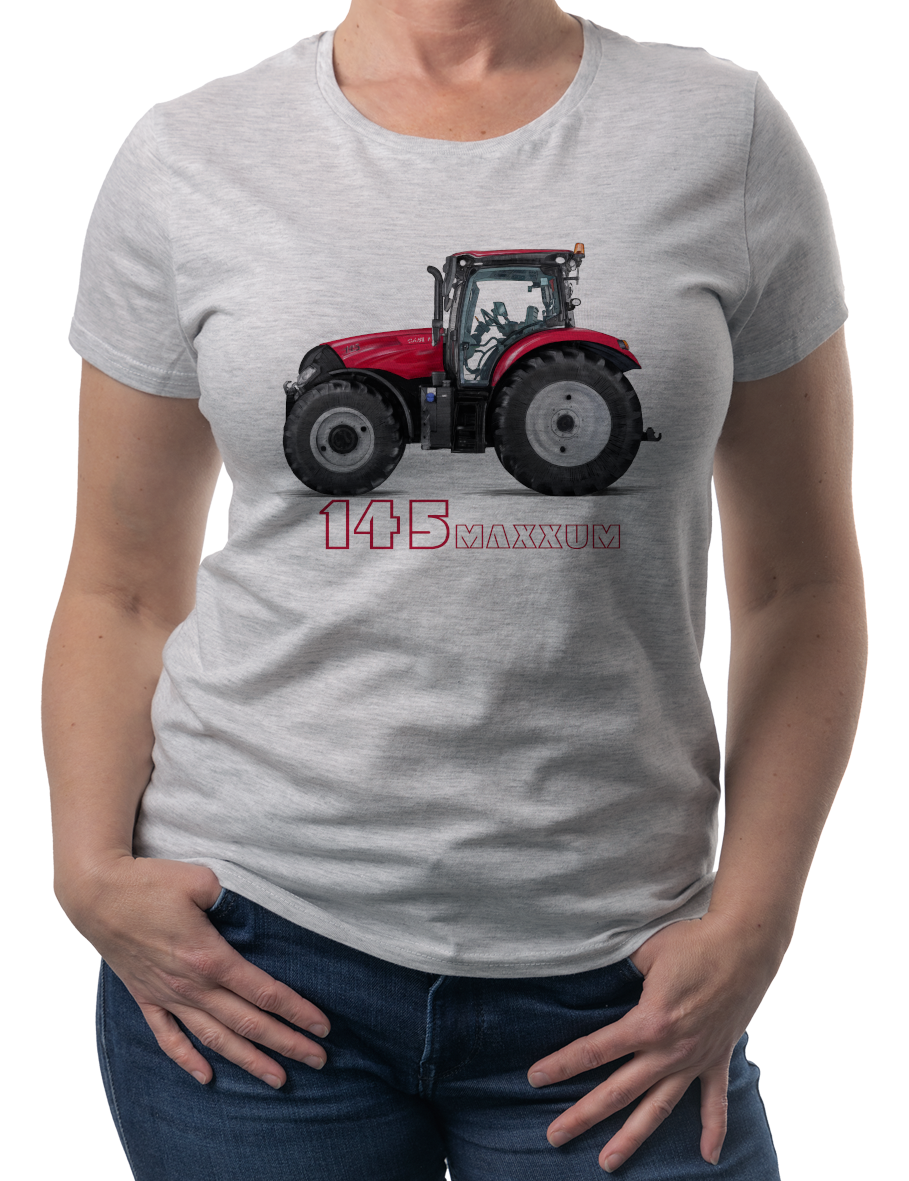 Case — koszulka (Kolor koszulki: jasnoszary melanż; Rozmiar: 3XL (damska); Rodzaj nadruku: Case)