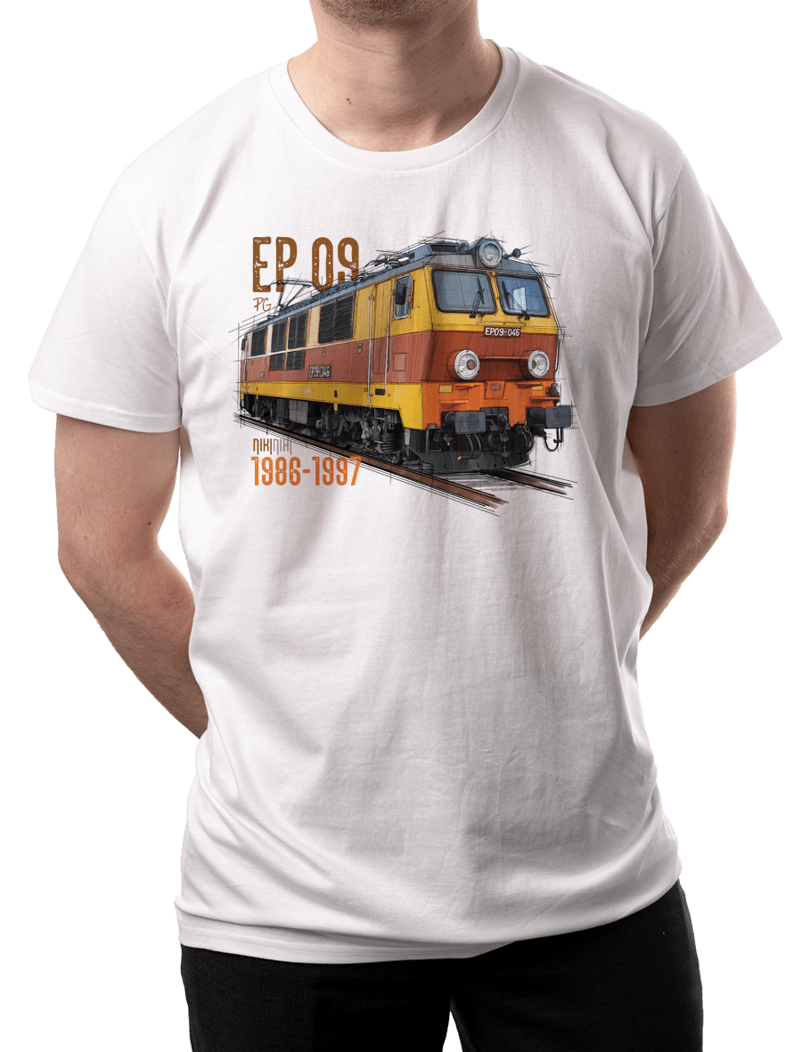 EP09 Dziewiątka — koszulka (Kolor koszulki: biały; Rozmiar: 4XL (męska); Rodzaj nadruku: EP09 Dziewiątka)