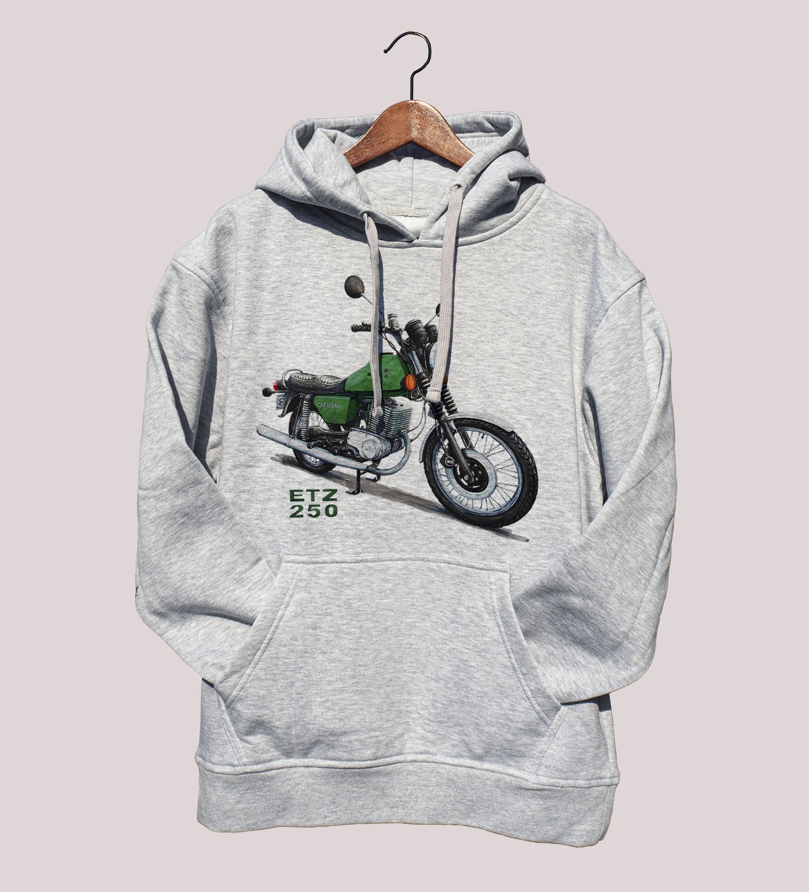 MZ ETZ 250 — bluza (Rozmiar: L; Kolor bluzy: szary; Rodzaj nadruku: MZ ETZ 250)