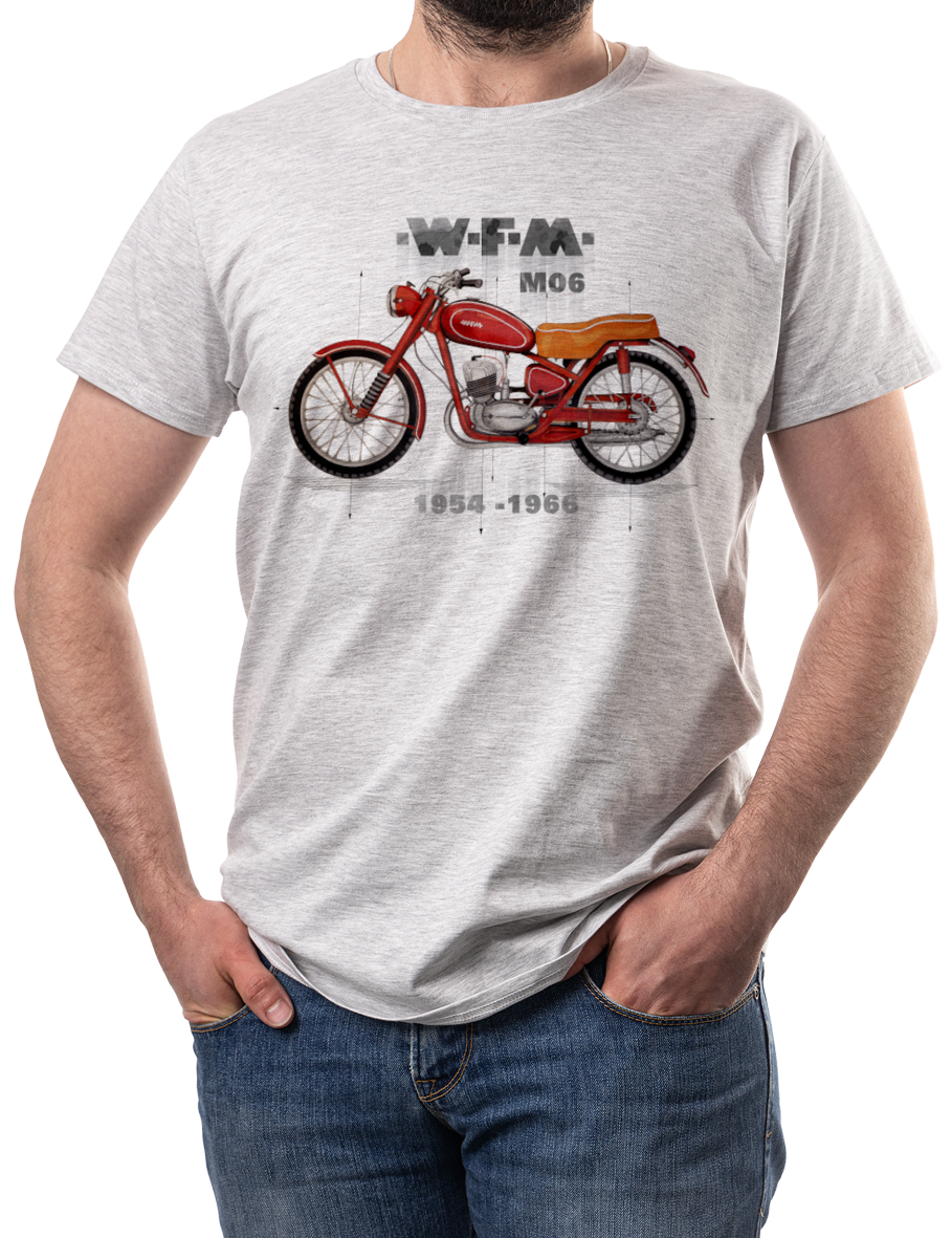 WFM — koszulka (Kolor koszulki: jasnoszary melanż; Rozmiar: 4XL (męska); Rodzaj nadruku: WFM)