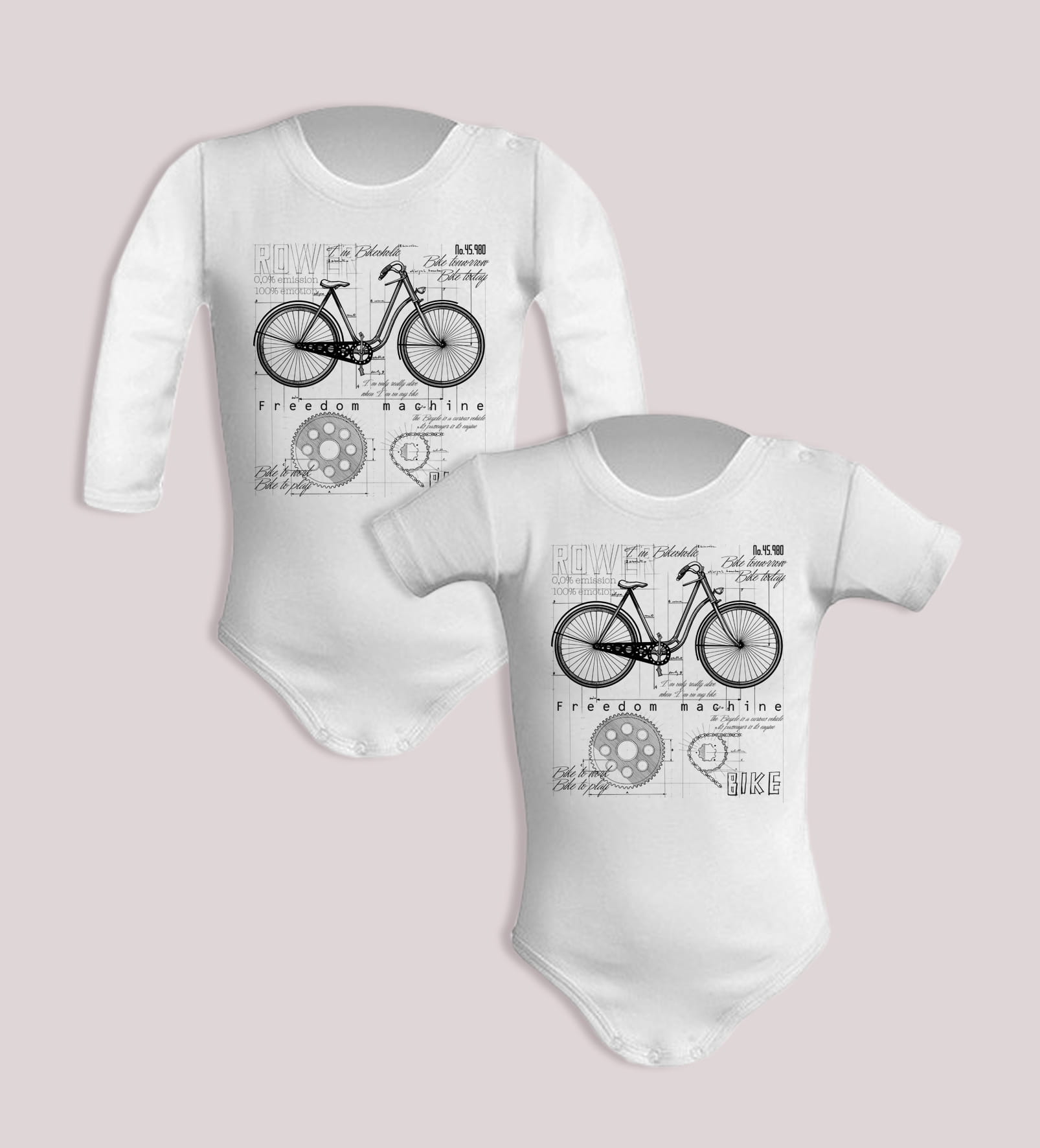 Rower — body (Rozmiar: 6M; Długość rękawa: krótki; Rodzaj nadruku: Rower)
