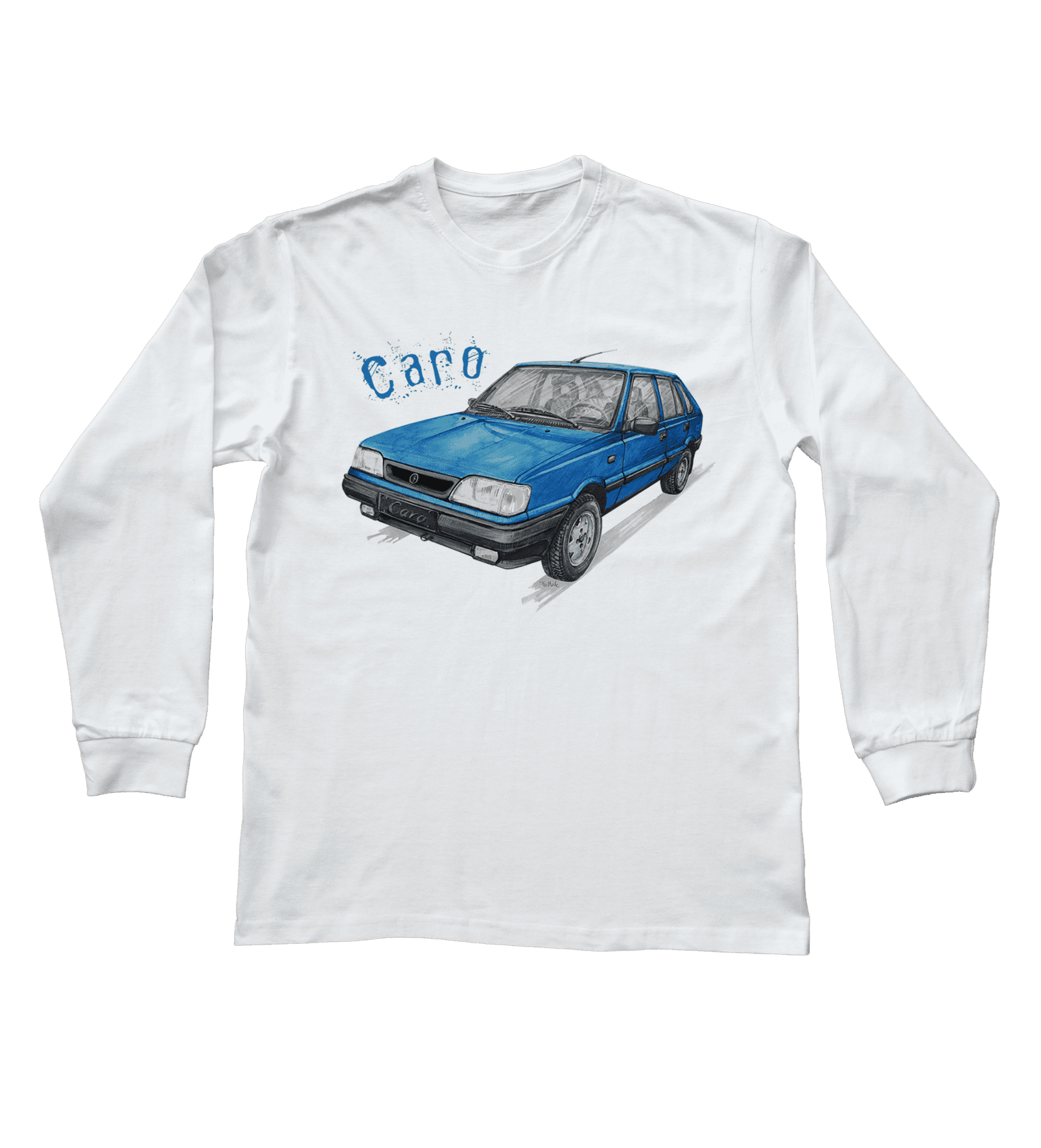 Polonez Caro — bluzka z długim rękawem (Rozmiar: 3XL (dorosła); Kolor koszulki: biały; Rodzaj nadruku: Polonez Caro)