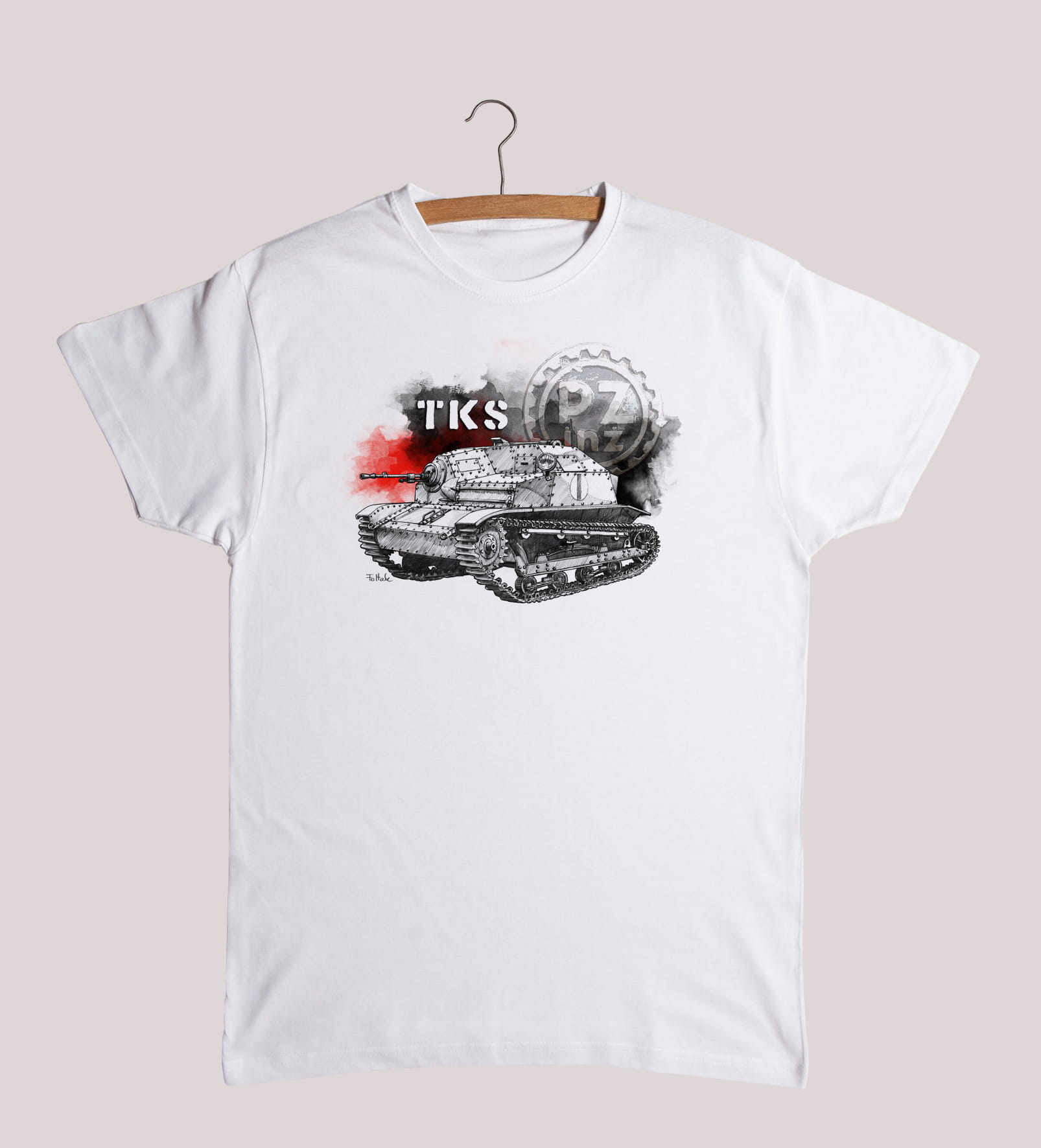 TKS — koszulka (Kolor koszulki: biały; Rozmiar: 3XL (damska); Rodzaj nadruku: TKS)