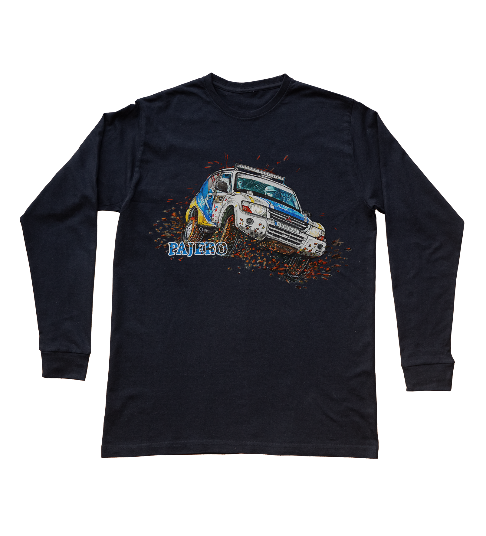 Mitsubishi Pajero — bluzka z długim rękawem (Rozmiar: S (dorosła); Kolor koszulki: czarny; Rodzaj nadruku: Mitsubishi Pajero)