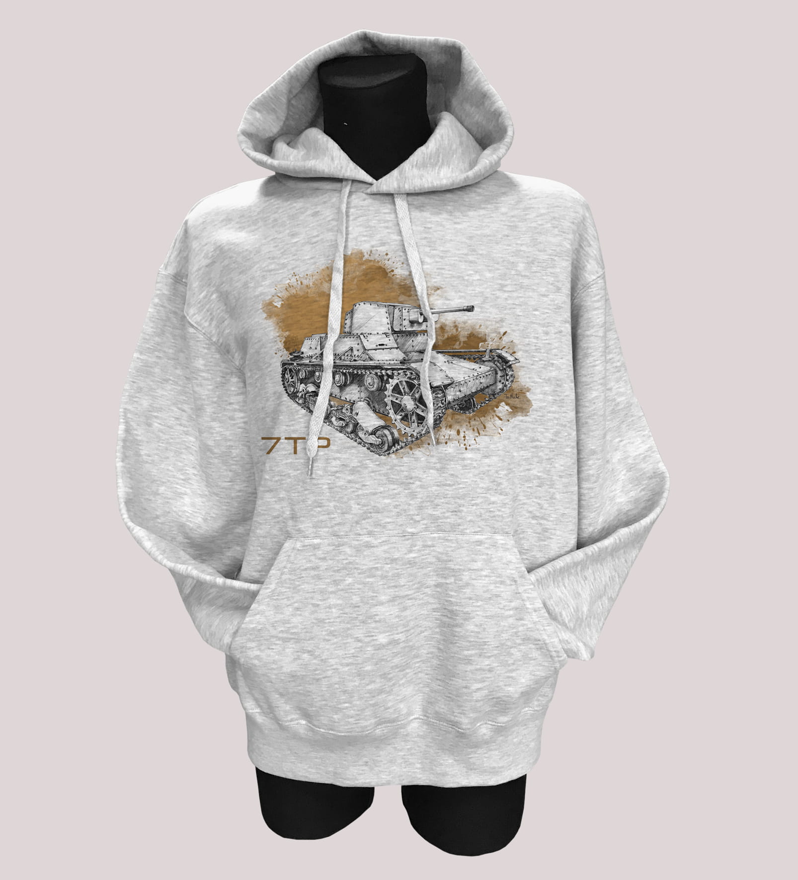 7TP — bluza (Rozmiar: XS; Kolor bluzy: szary; Rodzaj nadruku: 7TP)