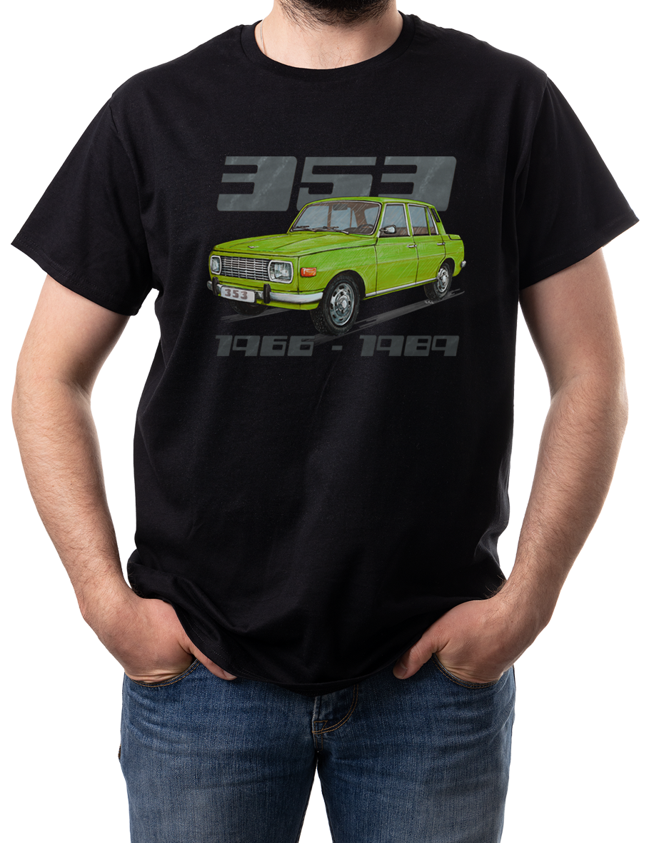 Wartburg — koszulka (Kolor koszulki: czarny; Rozmiar: 4XL (męska); Rodzaj nadruku: Wartburg)