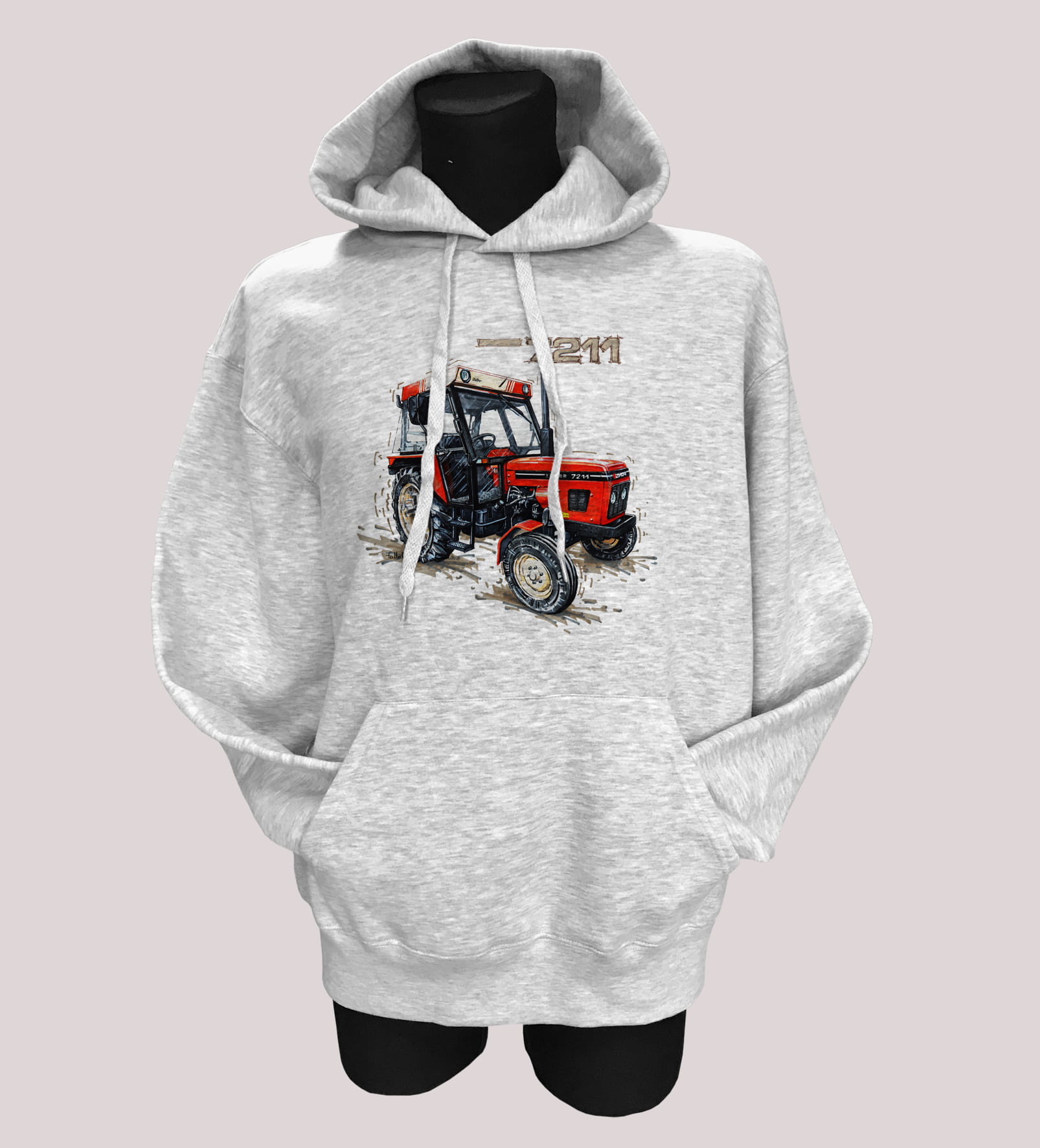 Zetor 7211 — bluza (Rozmiar: L; Kolor bluzy: szary; Rodzaj nadruku: Zetor 7211)